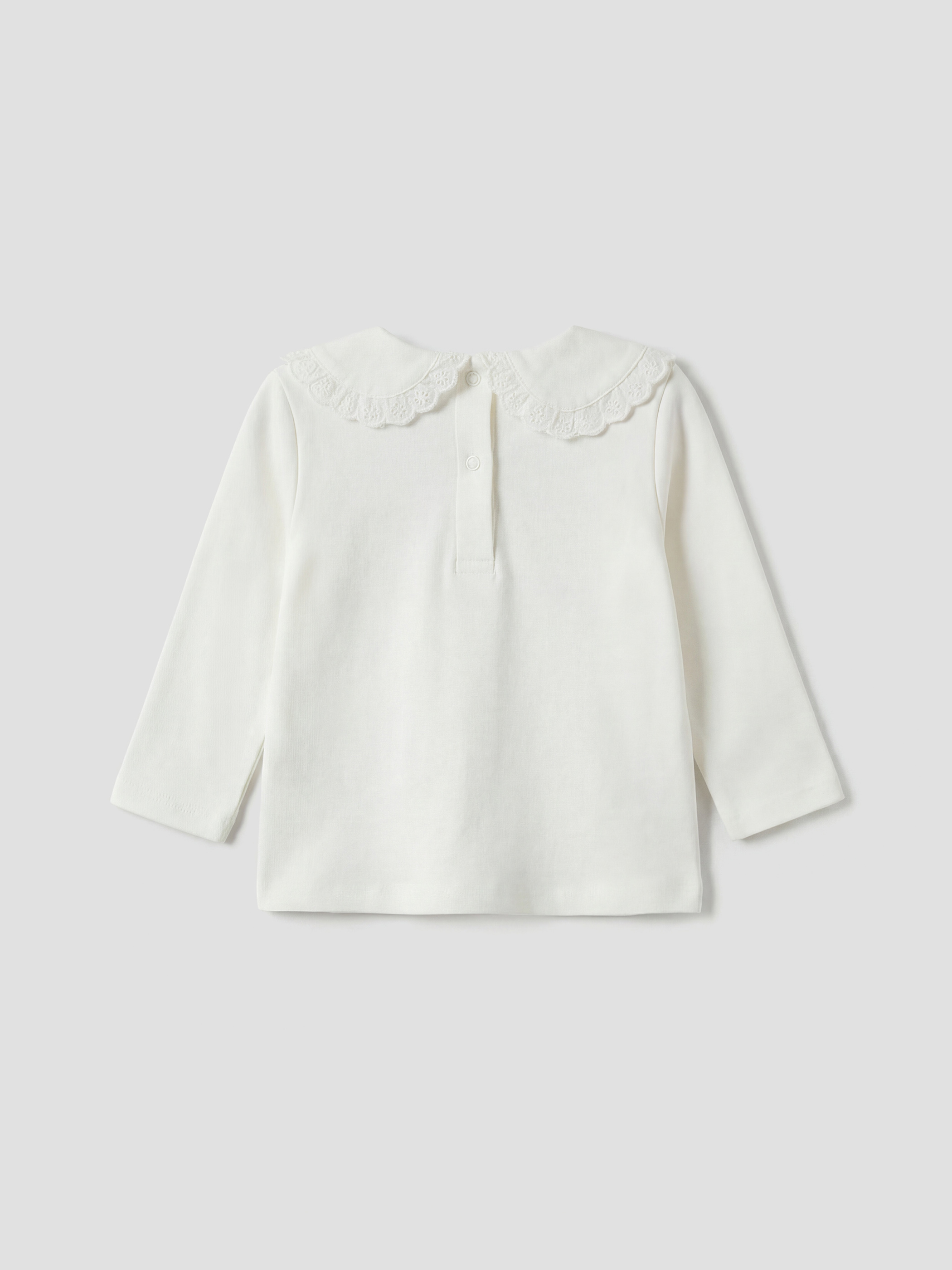 Ekru Bebe Yaka Kız Bebek Bluz-1