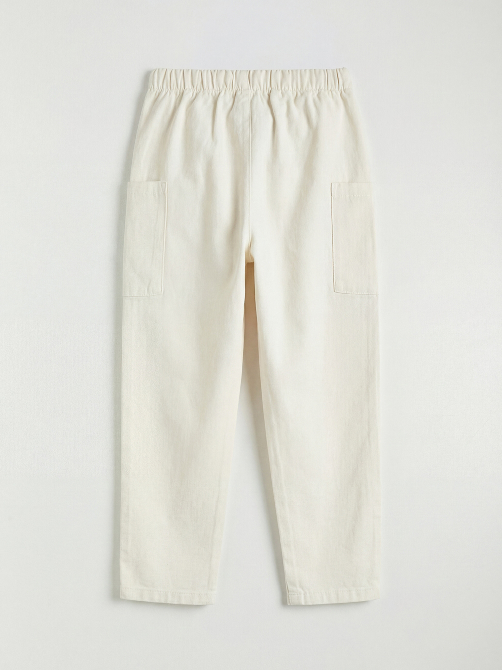 Панталон от ленена смес със стеснен крачол и еластична талия за бебета момчета-1