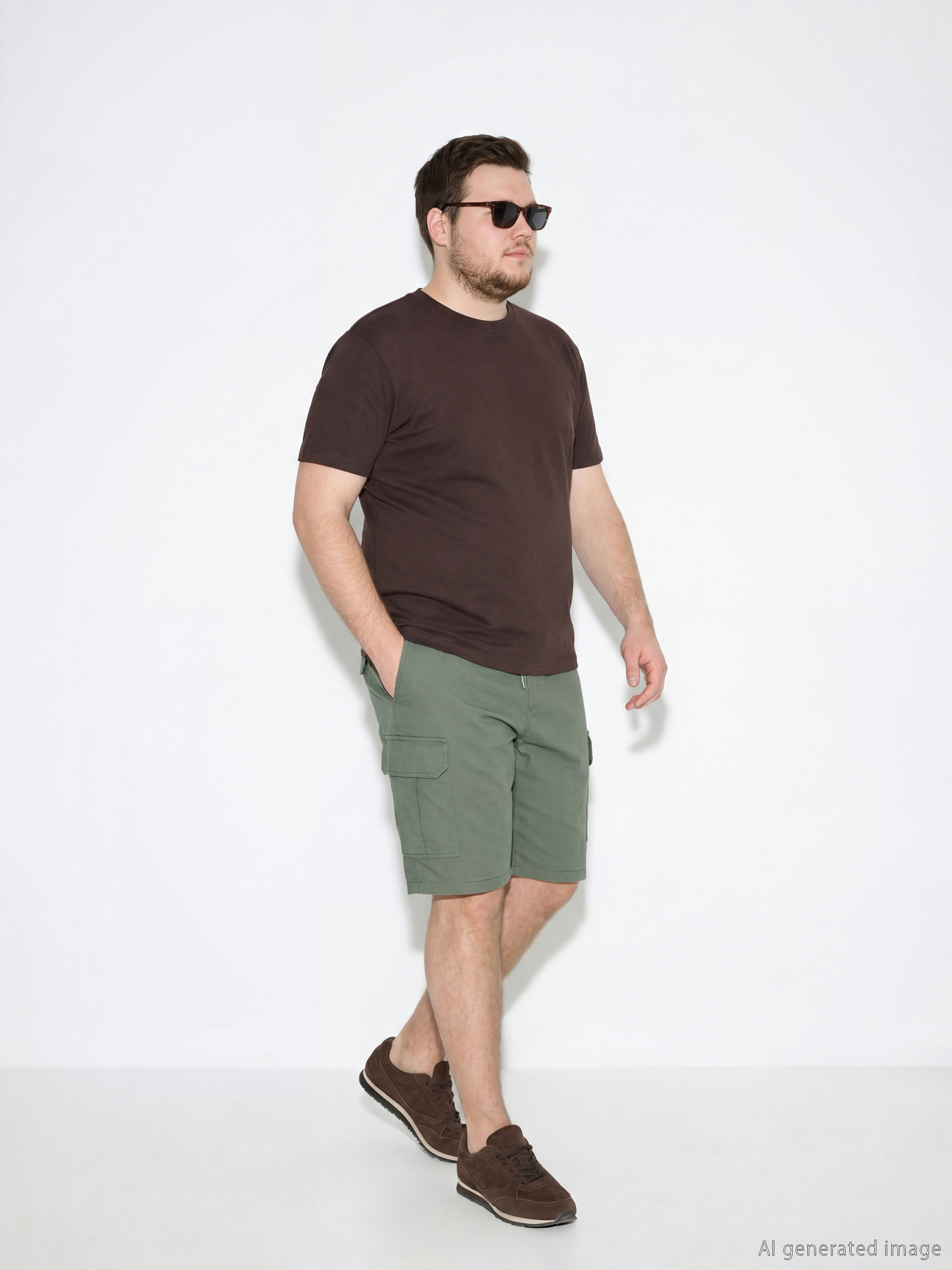 XSIDE Men's Gabardine Cargo Shorts in a Regular Fit. - S68213Z8-SAY