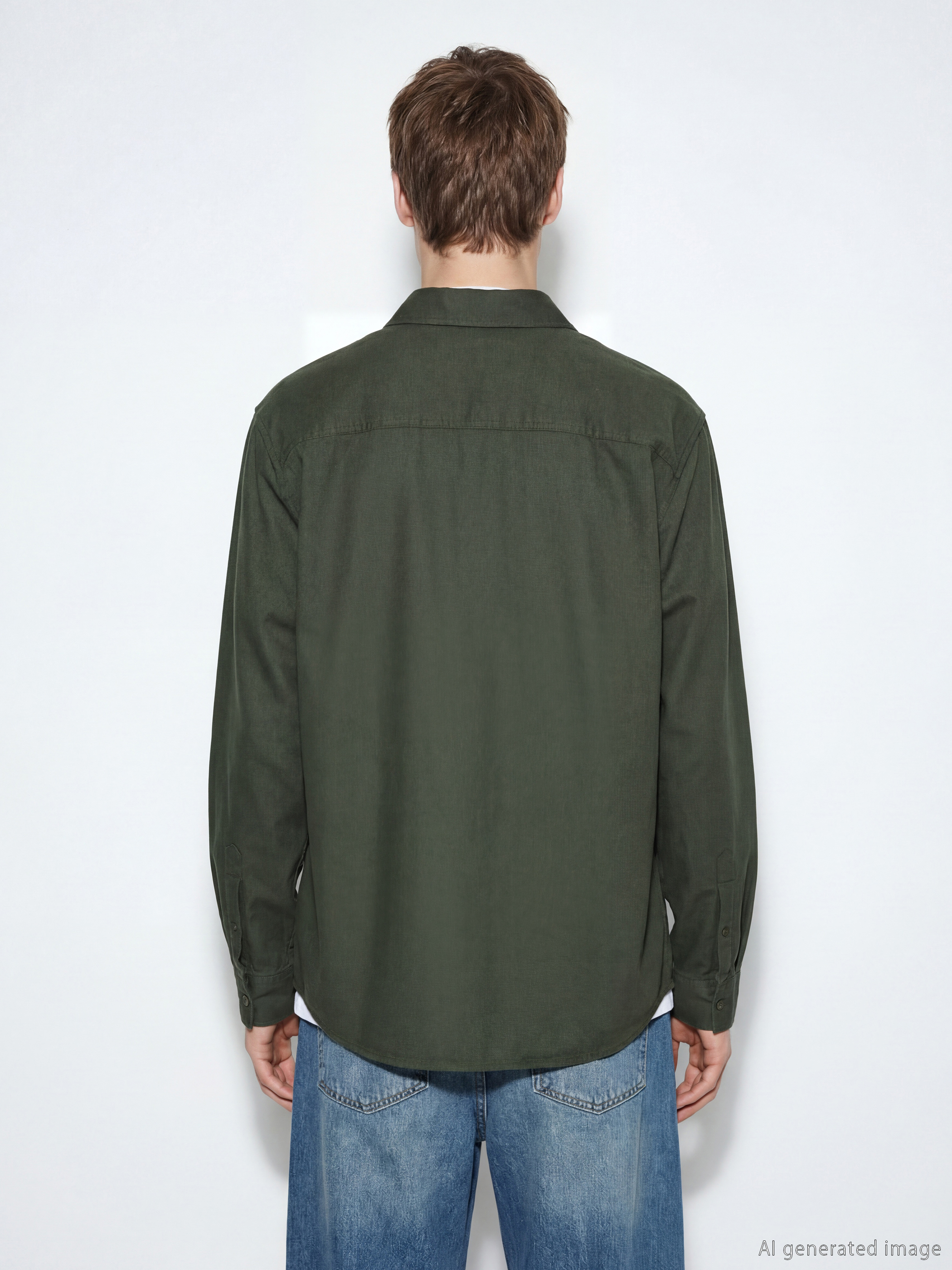 Regular Fit Men's Gabardine Shirt-3