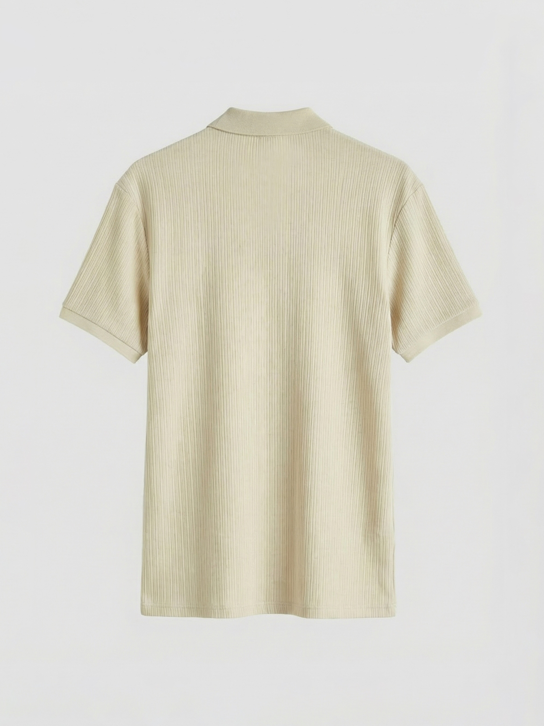 Gri Polo Yaka Fitilli Erkek Triko Tişört-1