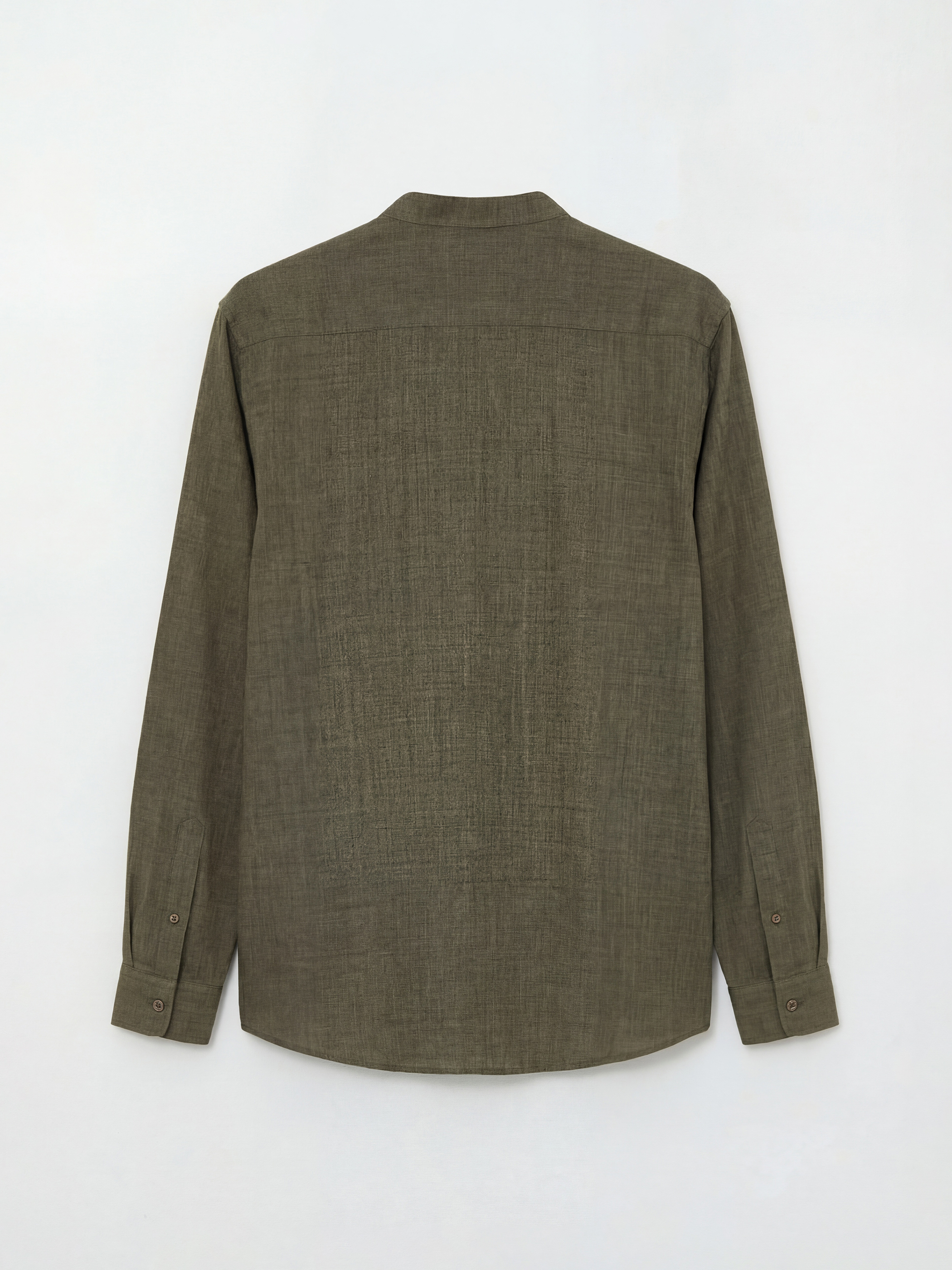 Regular Fit Grandad Collar Crinkle Men's Shirt-5