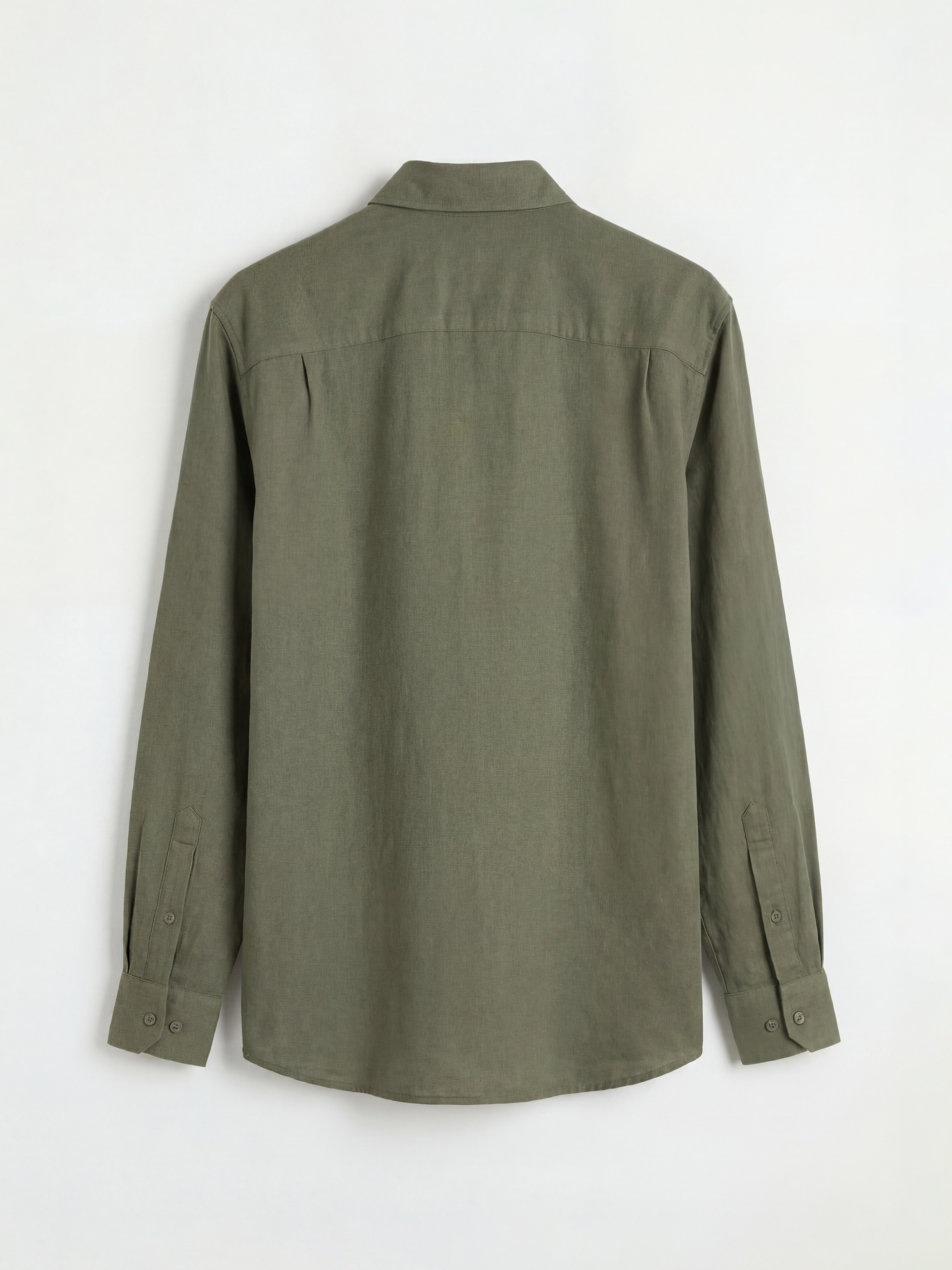 Haki Regular Fit Armürlü Erkek Gömlek-5