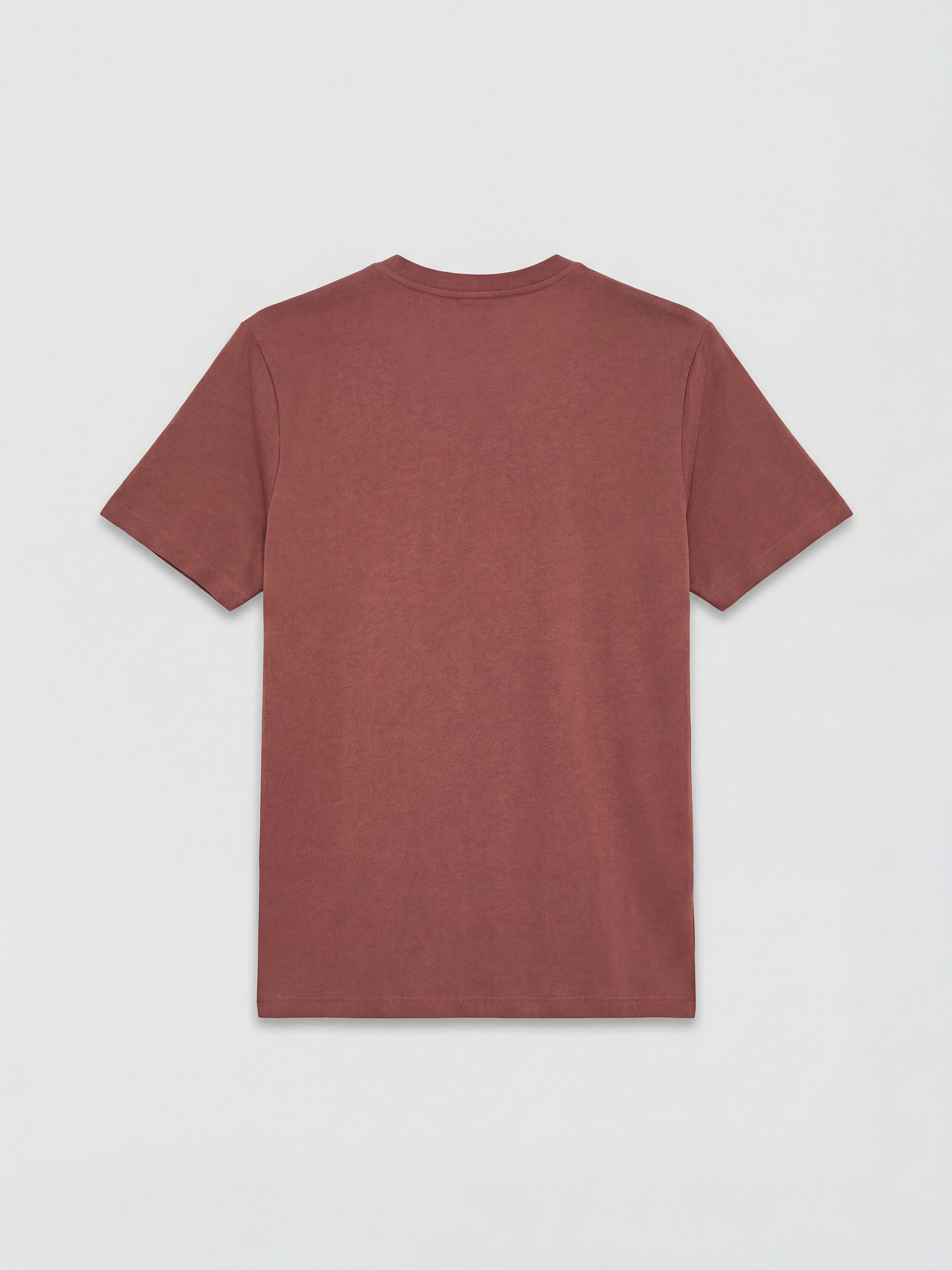 Pembe Bisiklet Yaka Baskılı Penye Erkek Tişört-1