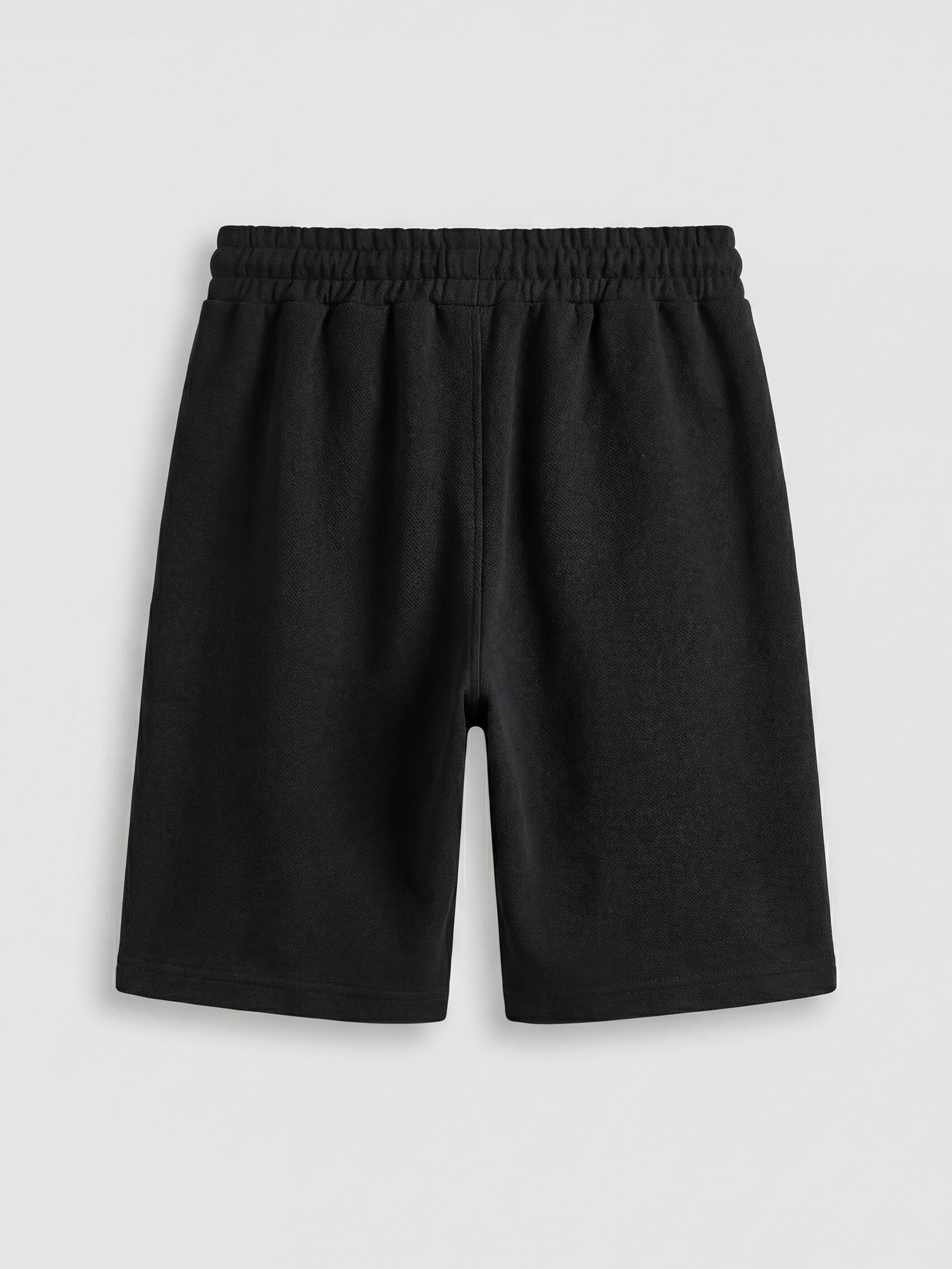 Siyah Standart Kalıp Erkek Pike Şort-6