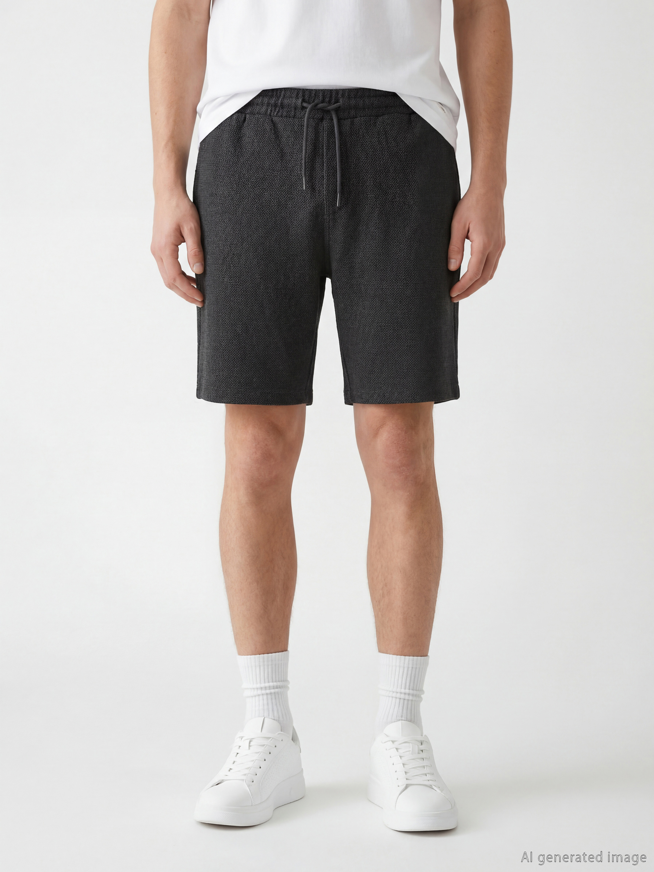 Antrasit Standart Kalıp Erkek Şort-1