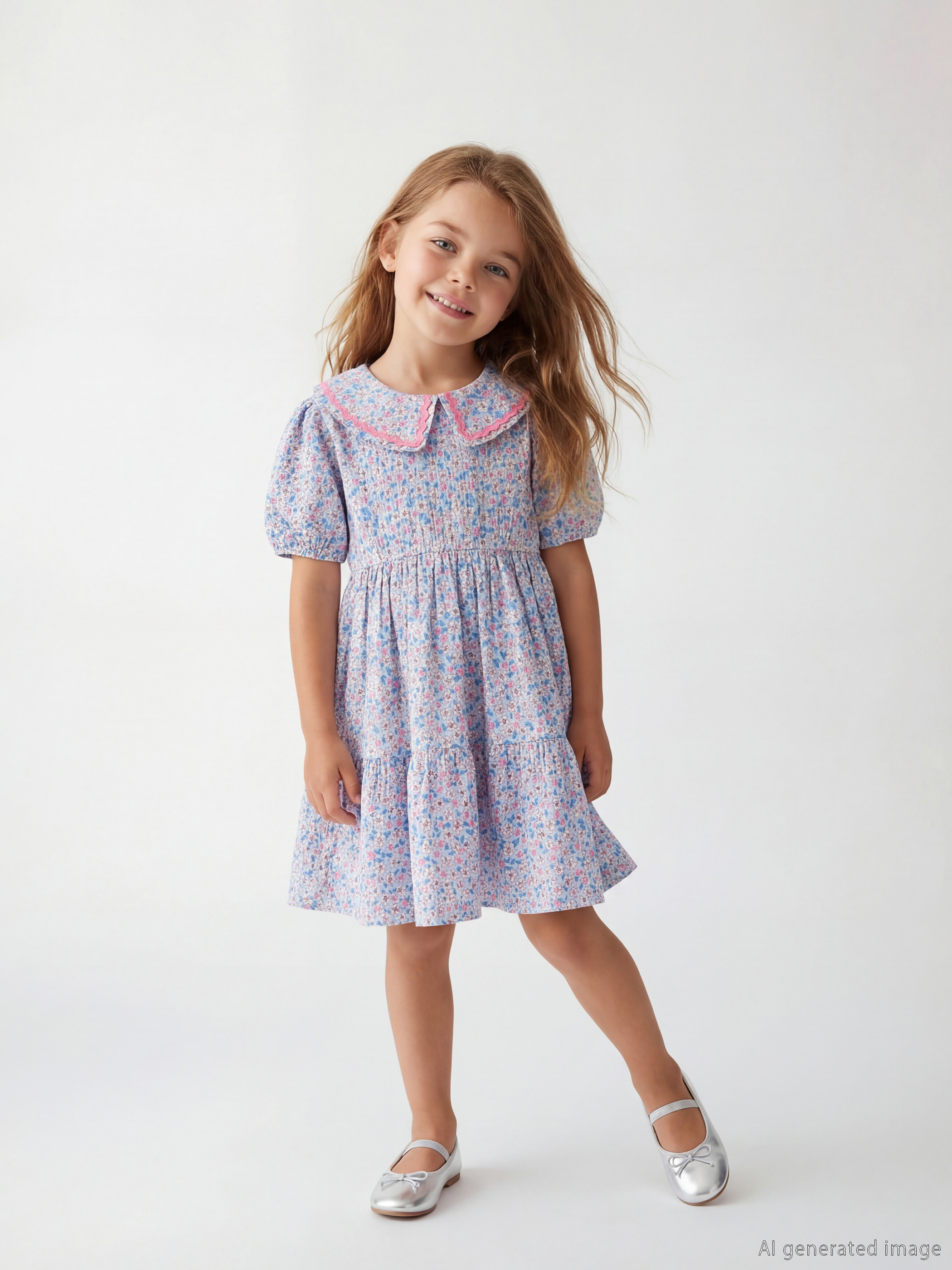 LCW Kids Çiçekli Kız Çocuk Elbise - S68679Z1-LQQ