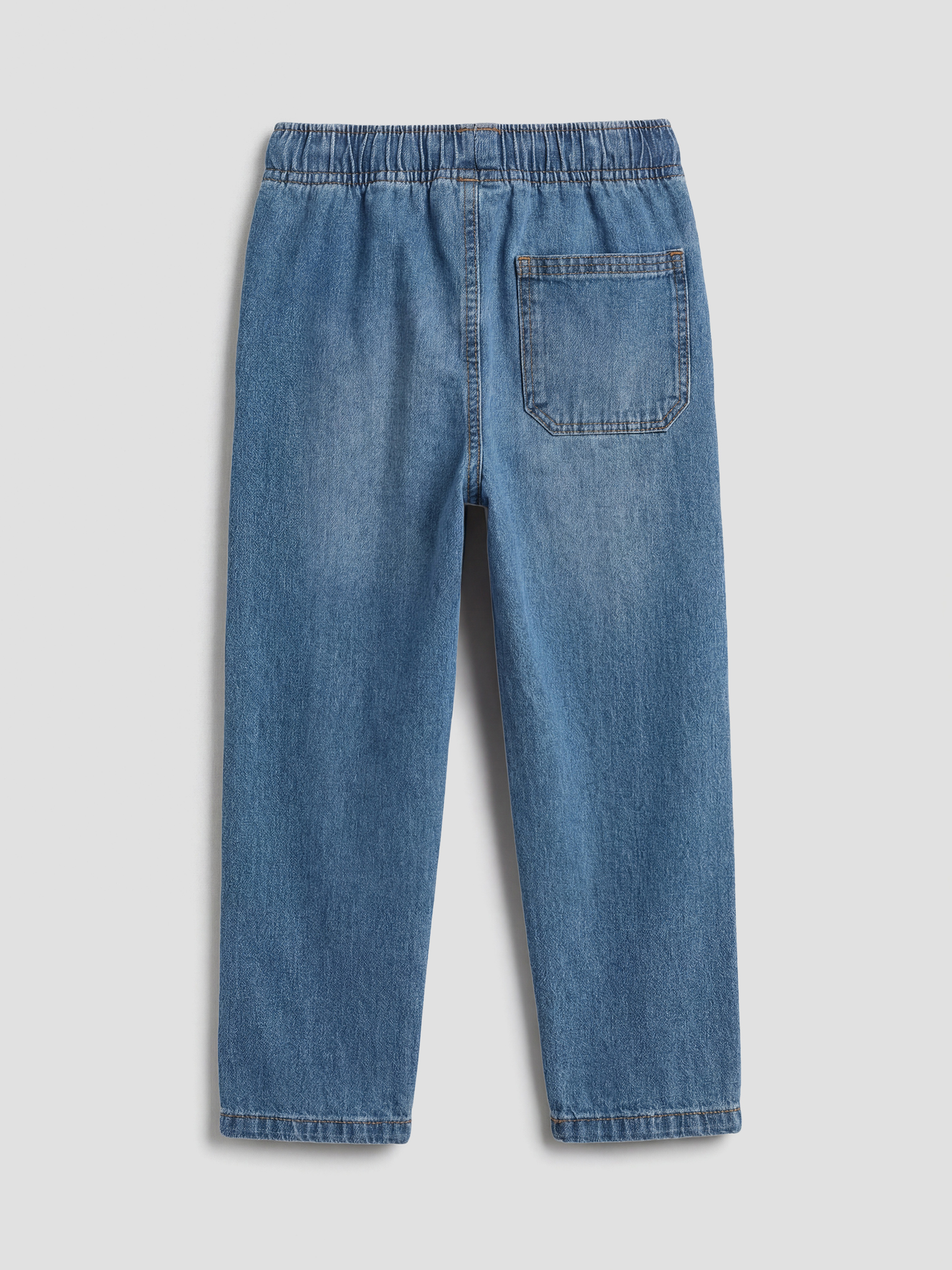 İndigo Beli Lastikli Erkek Çocuk Jean Pantolon-1