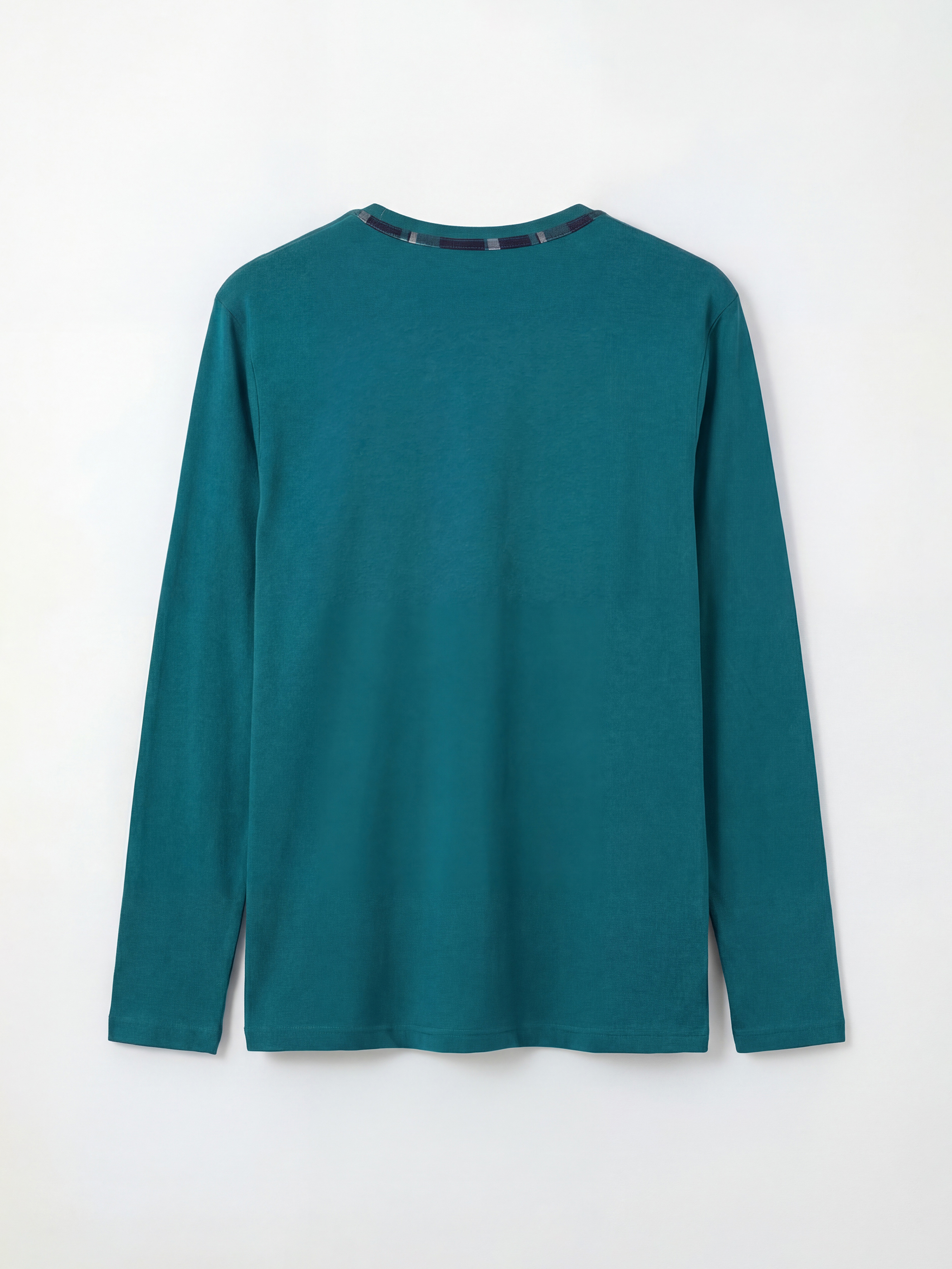 Petrol Bisiklet Yaka Uzun Kollu Erkek Pijama Üstü-1