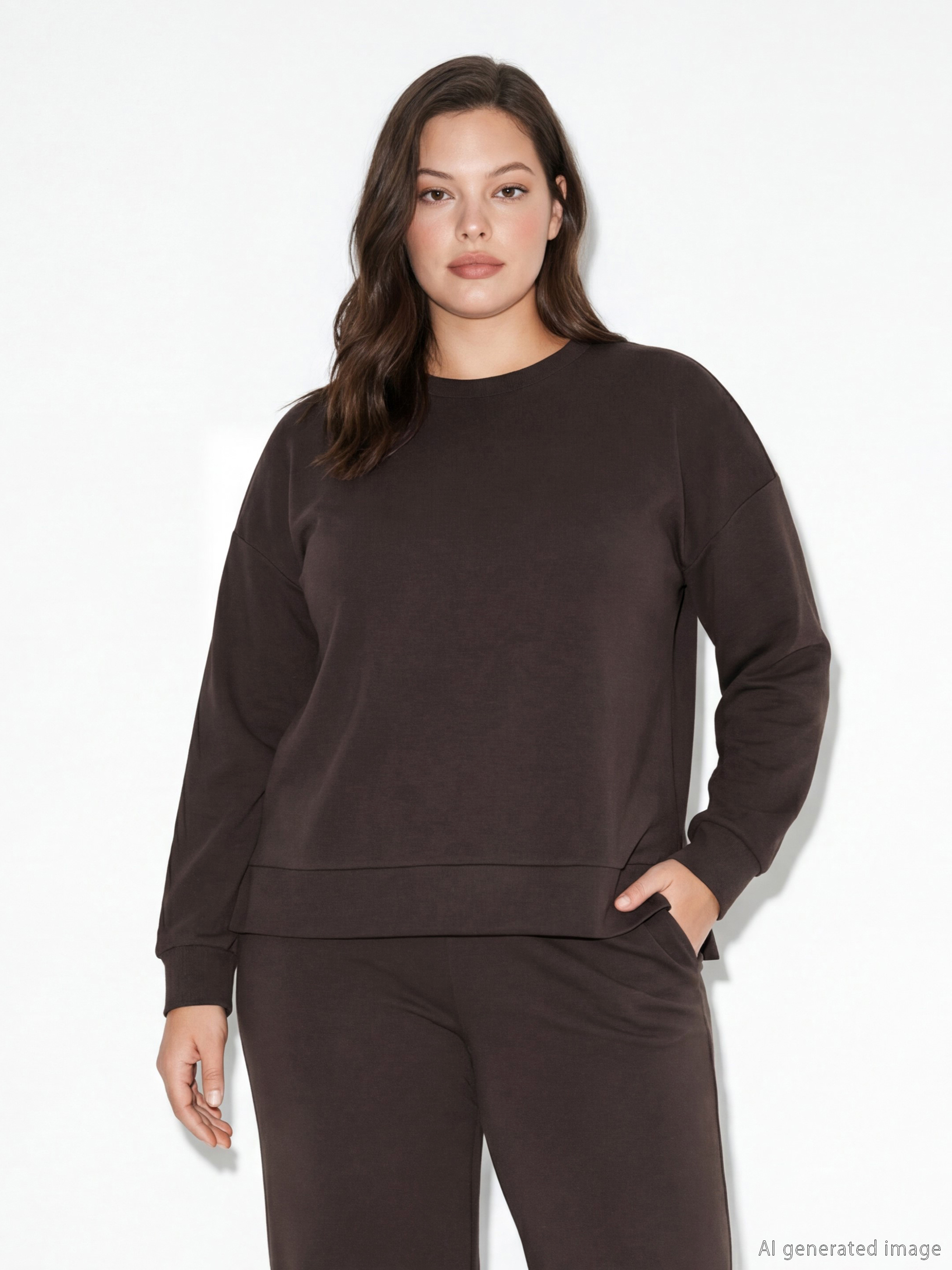 Indulge in the soft touch of our oversized women's sweatshirt.-1