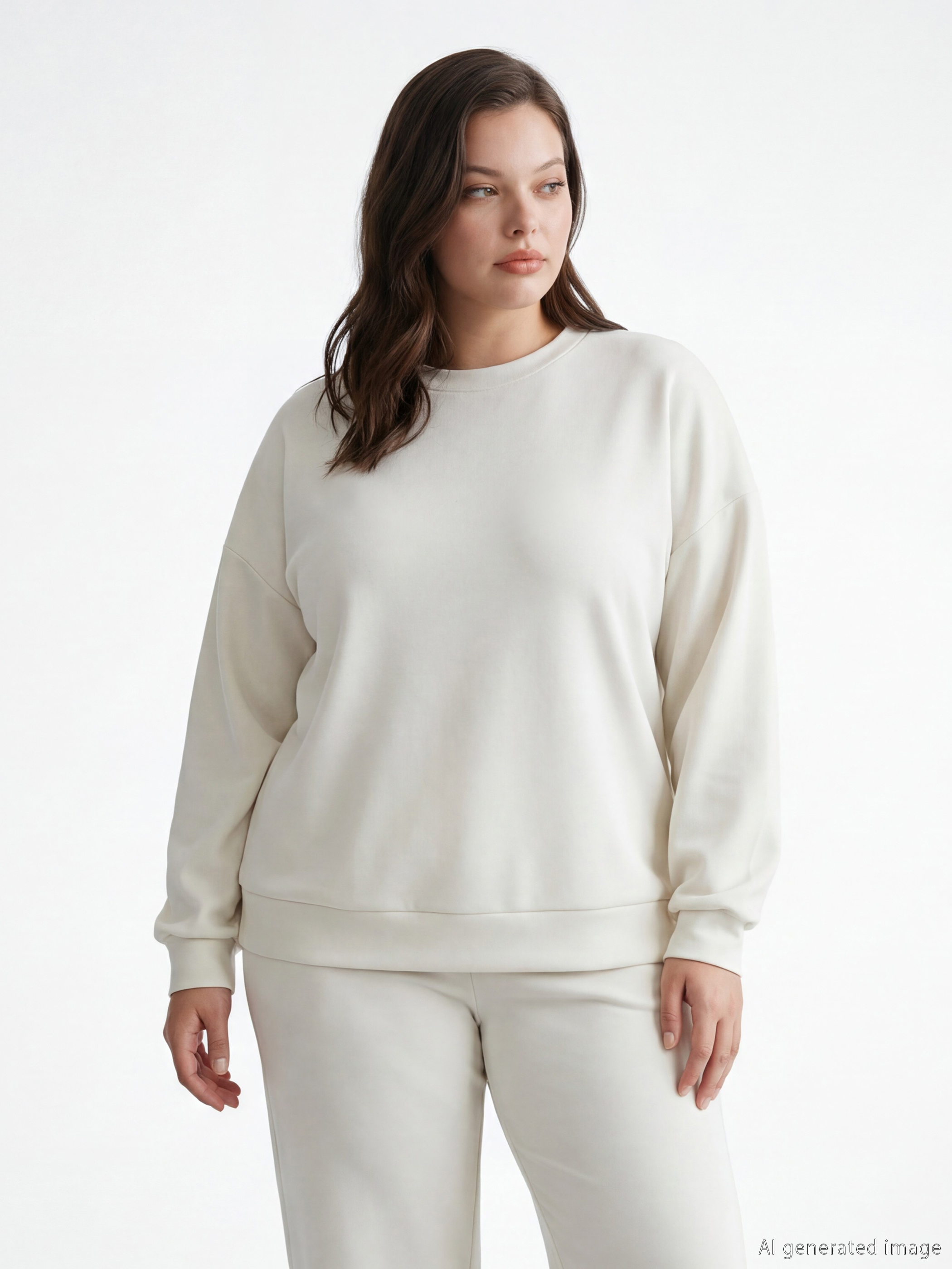 Soft Touch Oversize Kadın Sweatshirt	-1