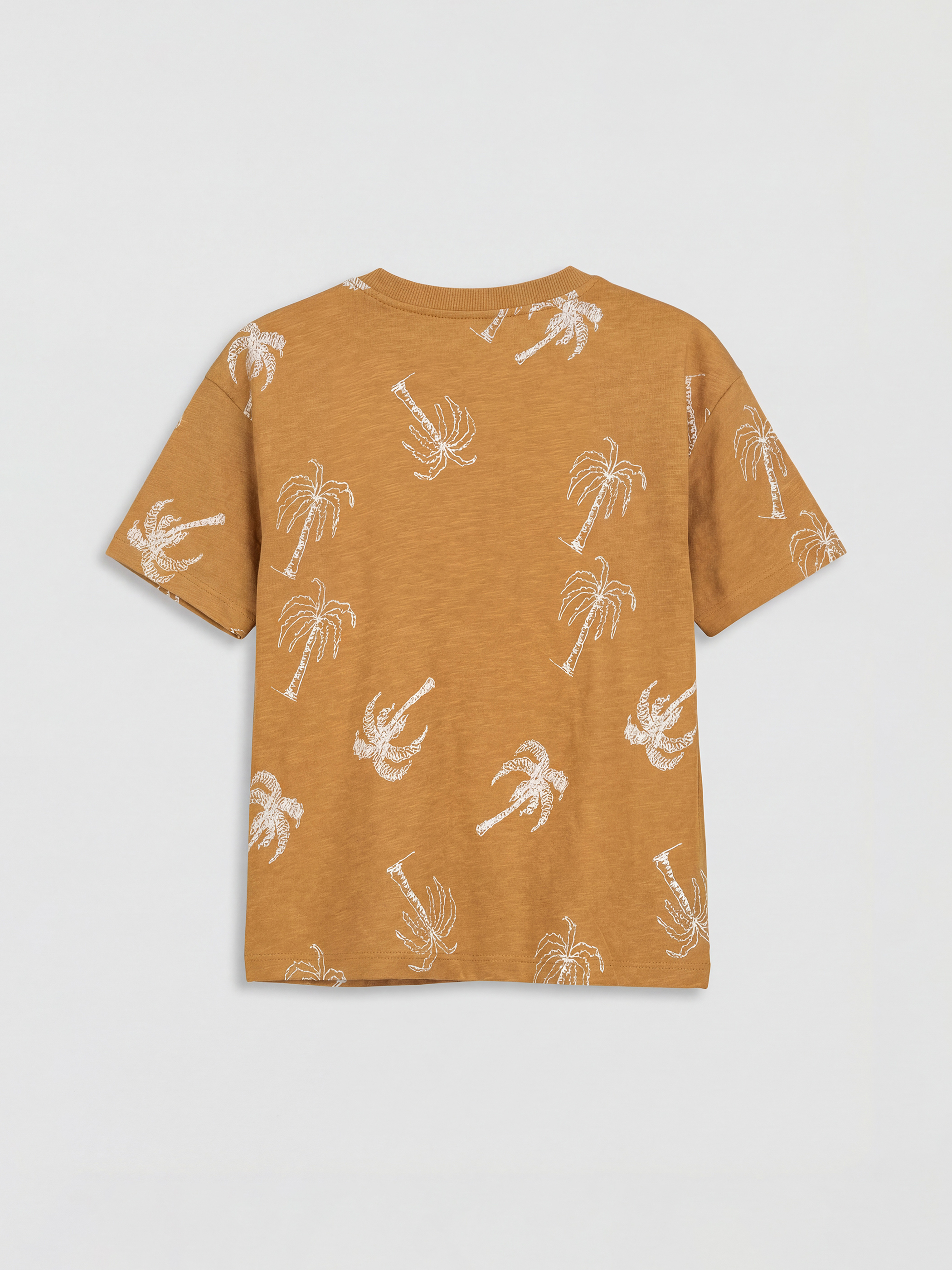 Kahverengi Bisiklet Yaka Baskılı Erkek Çocuk Tişört-1