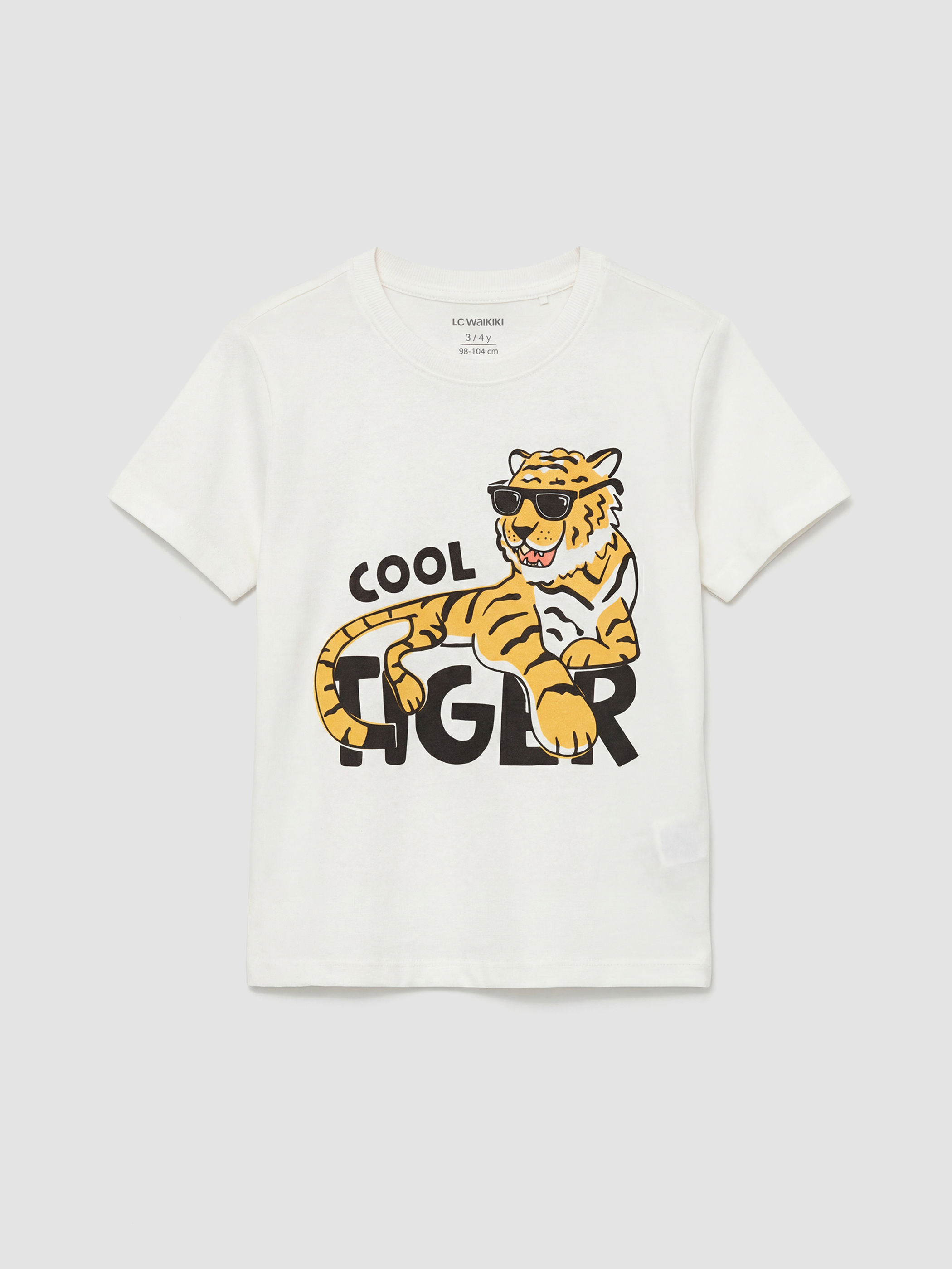 LCW Kids Bisiklet Yaka Baskılı Erkek Çocuk Tişört - S69175Z1-R9J