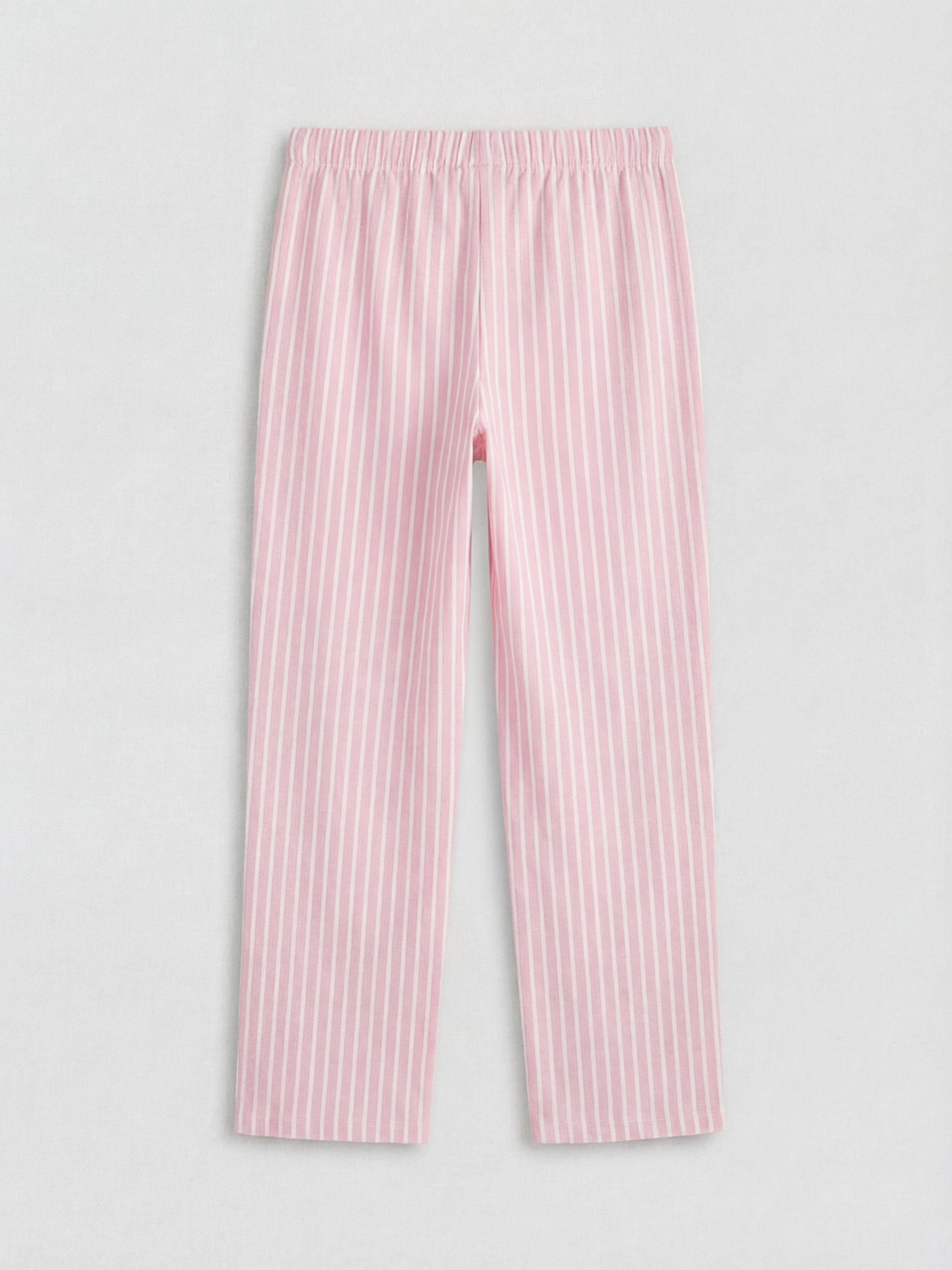 Pembe Beli Lastikli Çizgili Kız Çocuk Pijama Altı-1