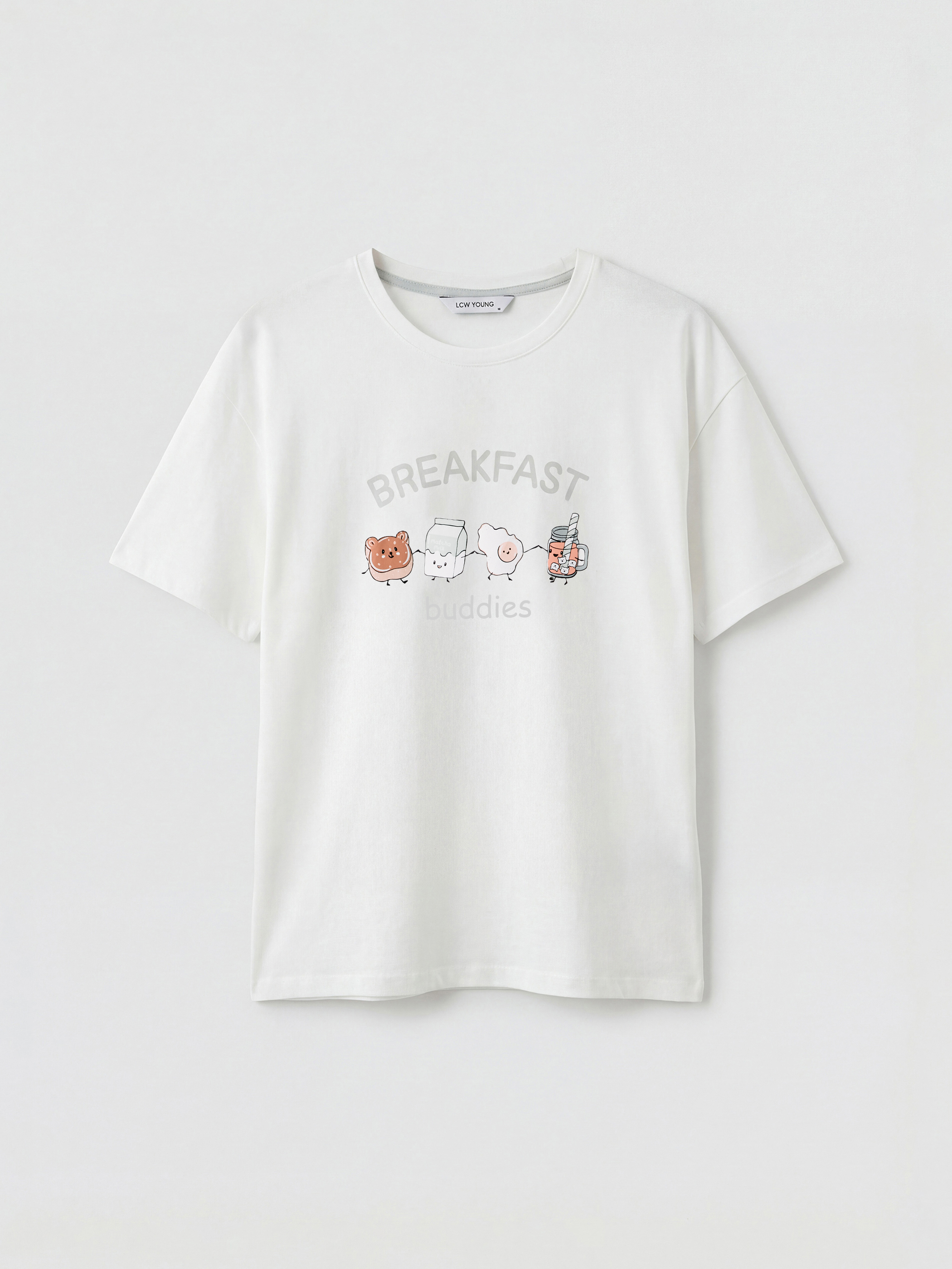 Bisiklet Yaka Baskılı Kadın Pijama Takımı-1