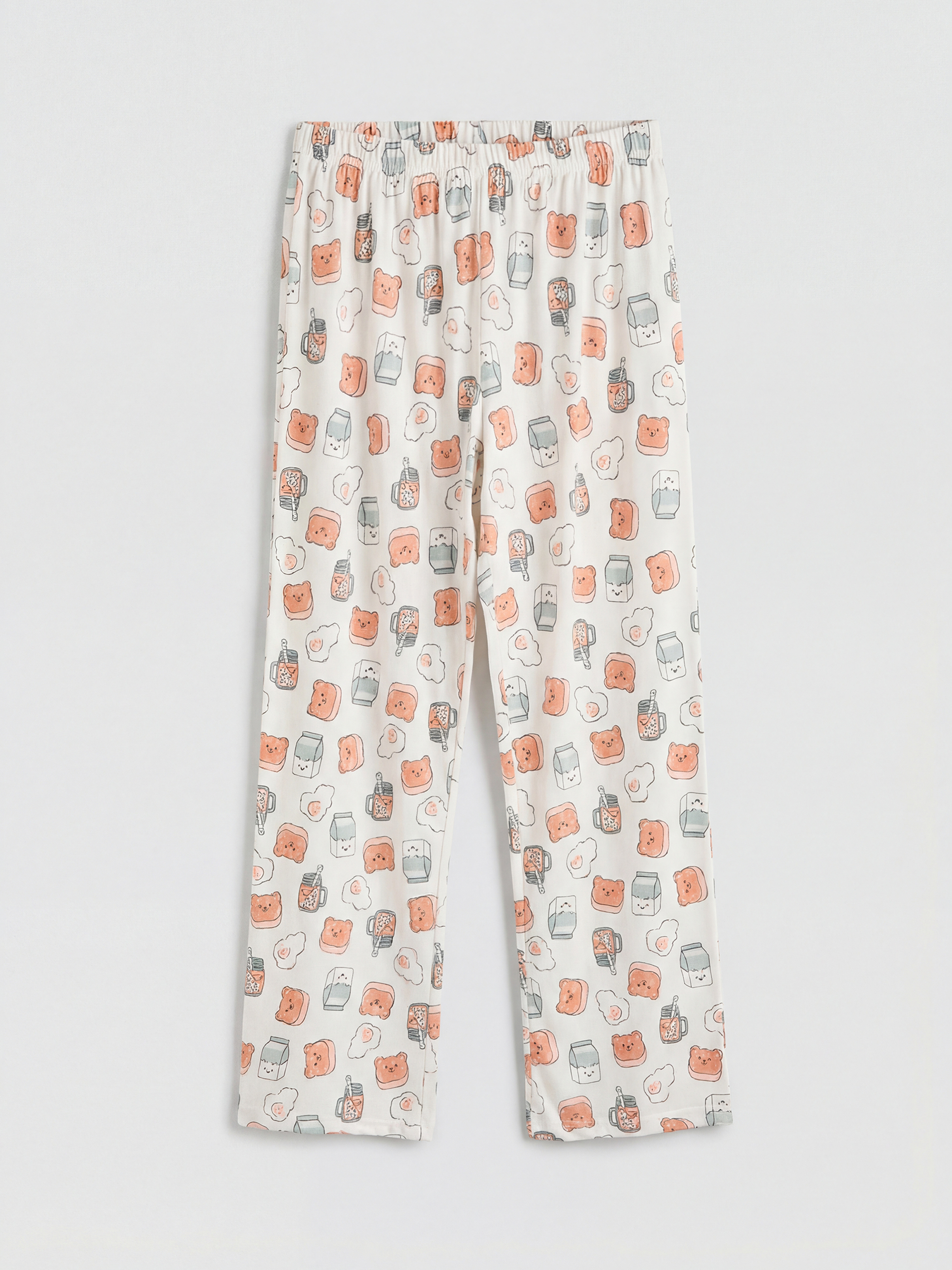 Bisiklet Yaka Baskılı Kadın Pijama Takımı-3