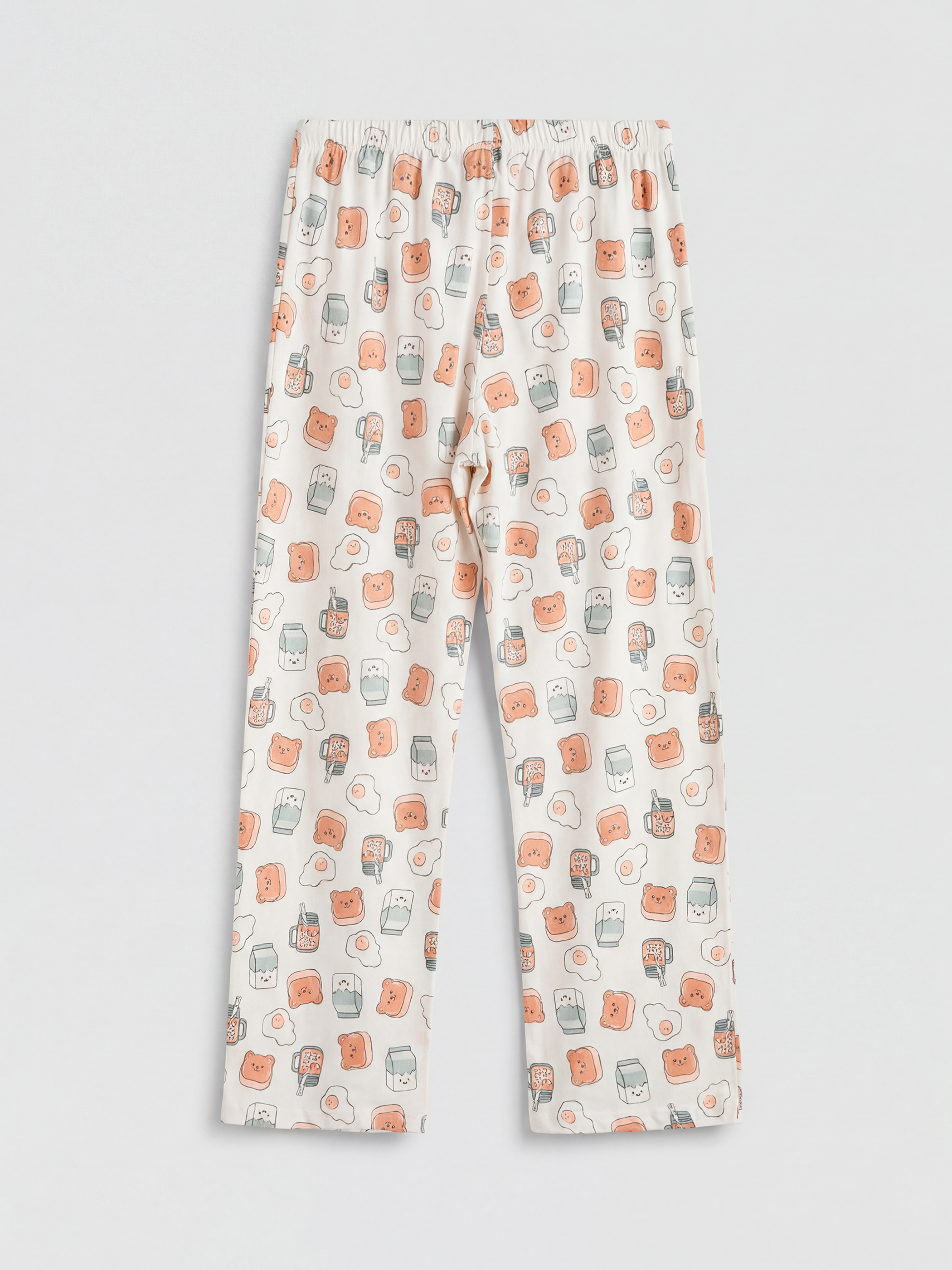 Bisiklet Yaka Baskılı Kadın Pijama Takımı-4