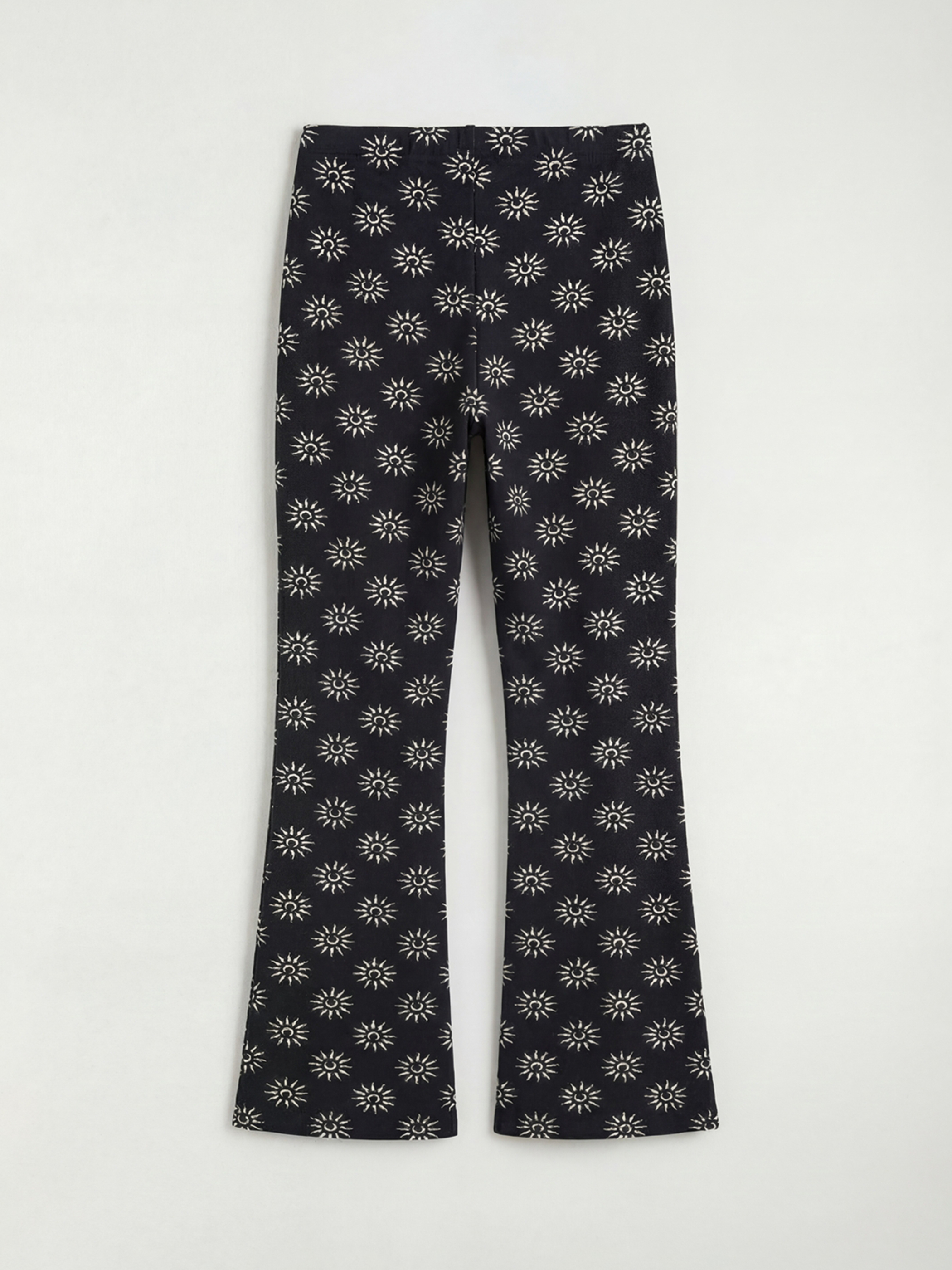 Siyah Desenli İspanyol Paça Kız Çocuk Tayt-1