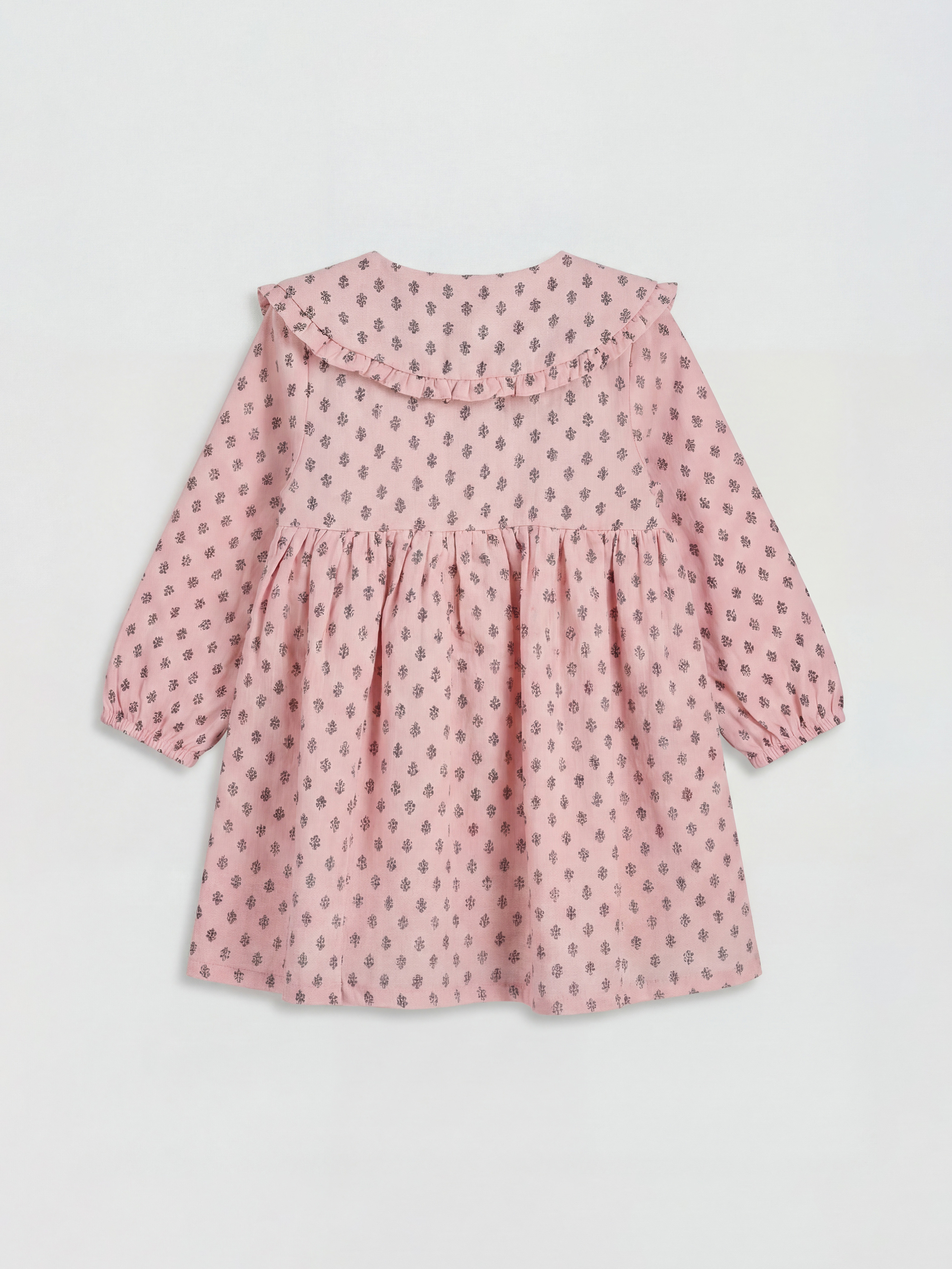 Peter Pan Collar Girls' Ruffled Dress-1
