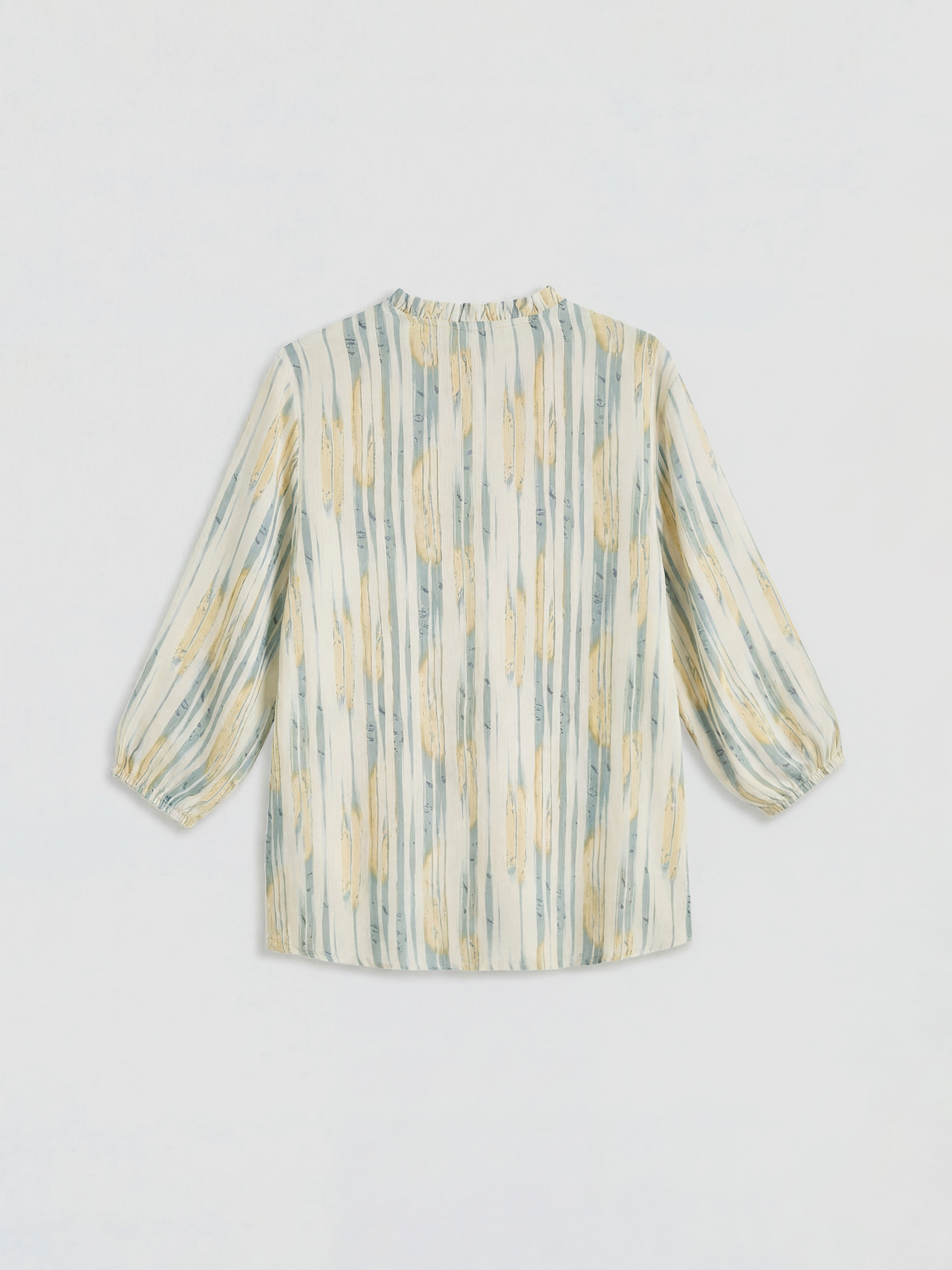 Notch Neck Patterned Blouse-4