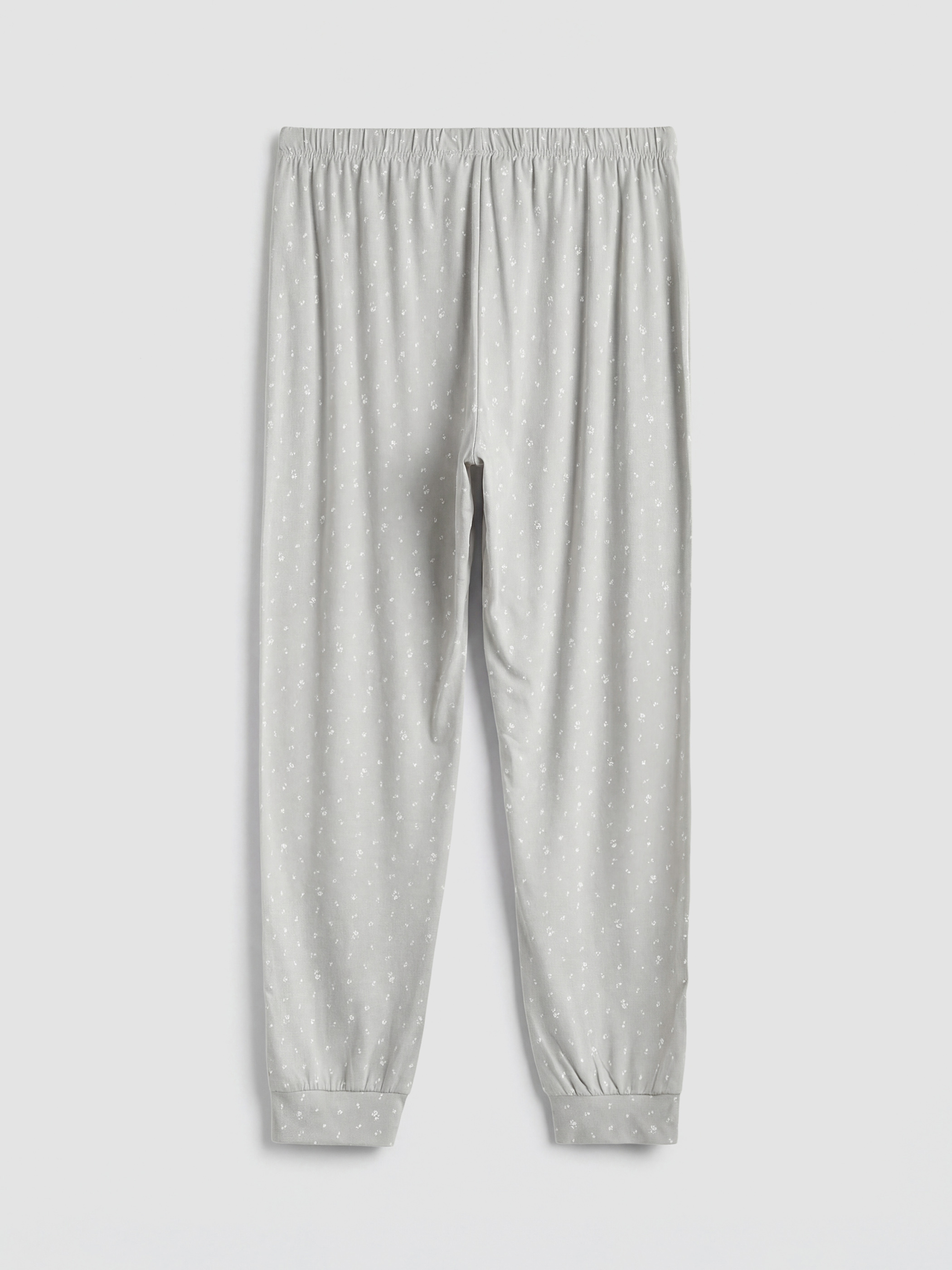 Yeşil Beli Lastikli Desenli Kadın Jogger Pijama Altı-1