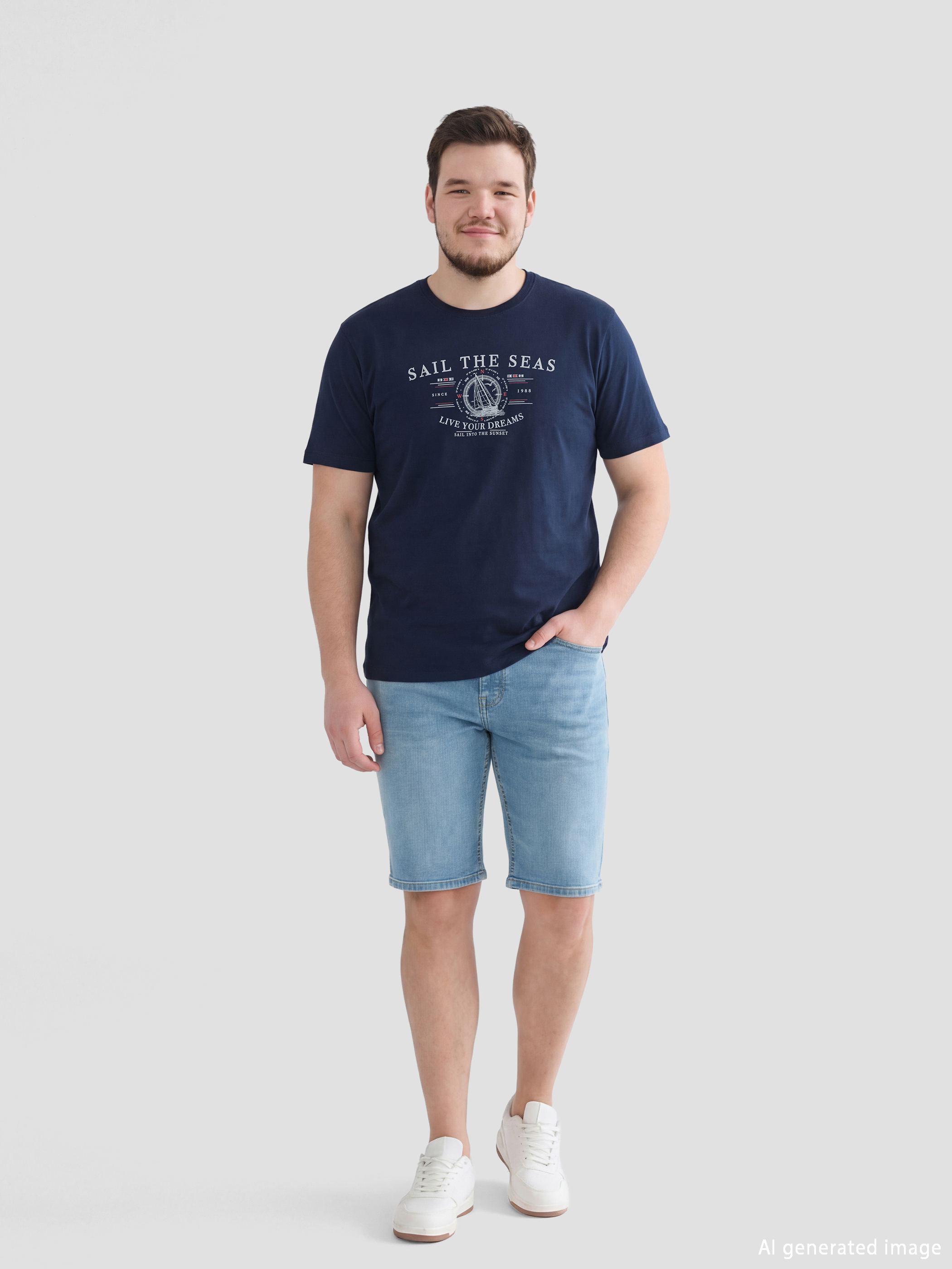 Crew Neck Printed Jersey Men's T-Shirt-5