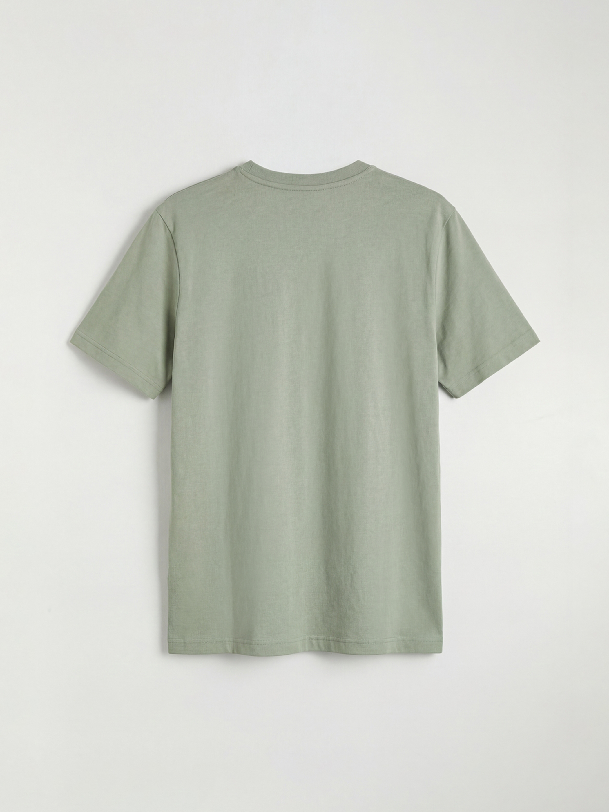 Yeşil Bisiklet Yaka Baskılı Penye Erkek Tişört-5