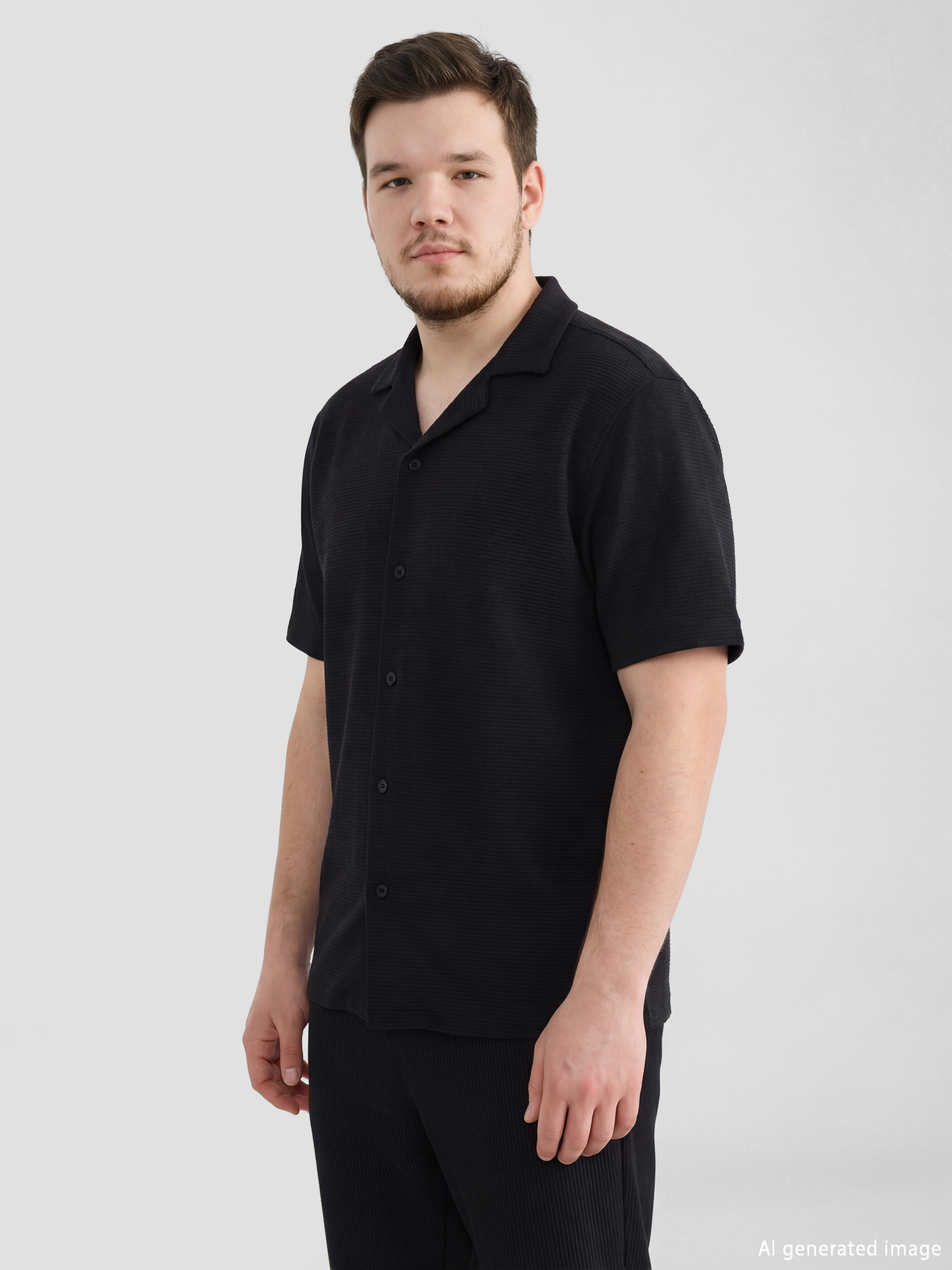 Regular Fit Resort Neck Men's Shirt-1