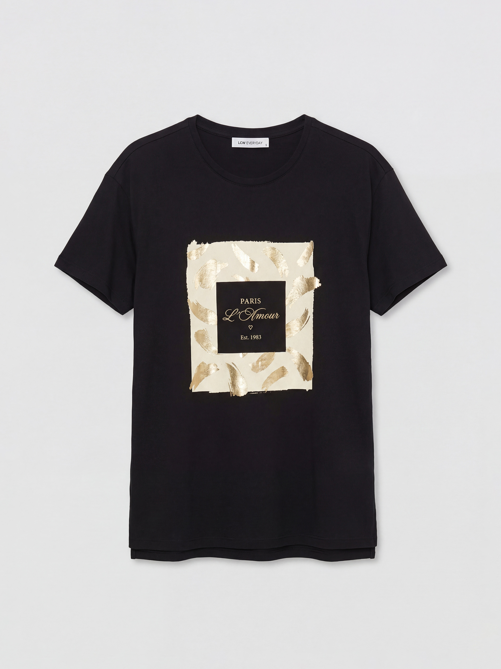 LCWAIKIKI Classic Žena CRNA Majica kratkih rukava - S6AE42Z8-CVL