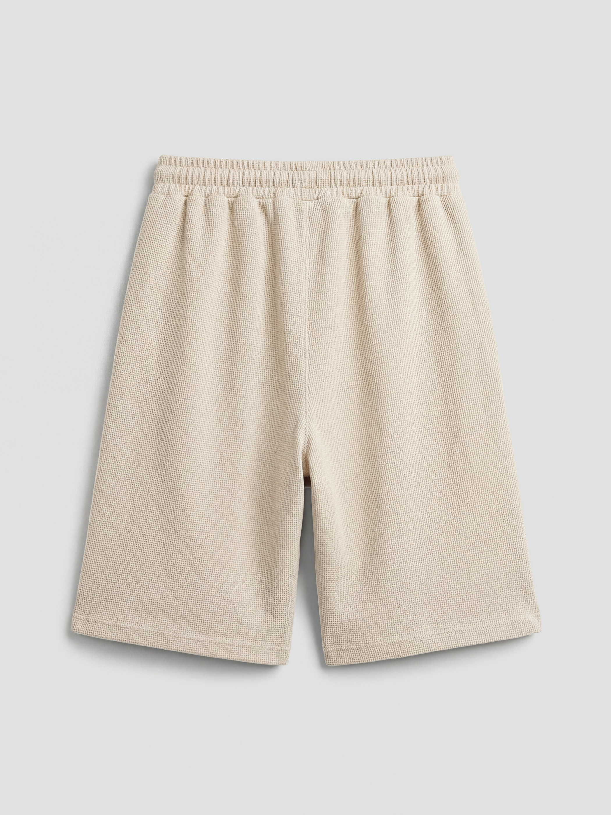 Bej Beli Lastikli Erkek Çocuk Şort-1