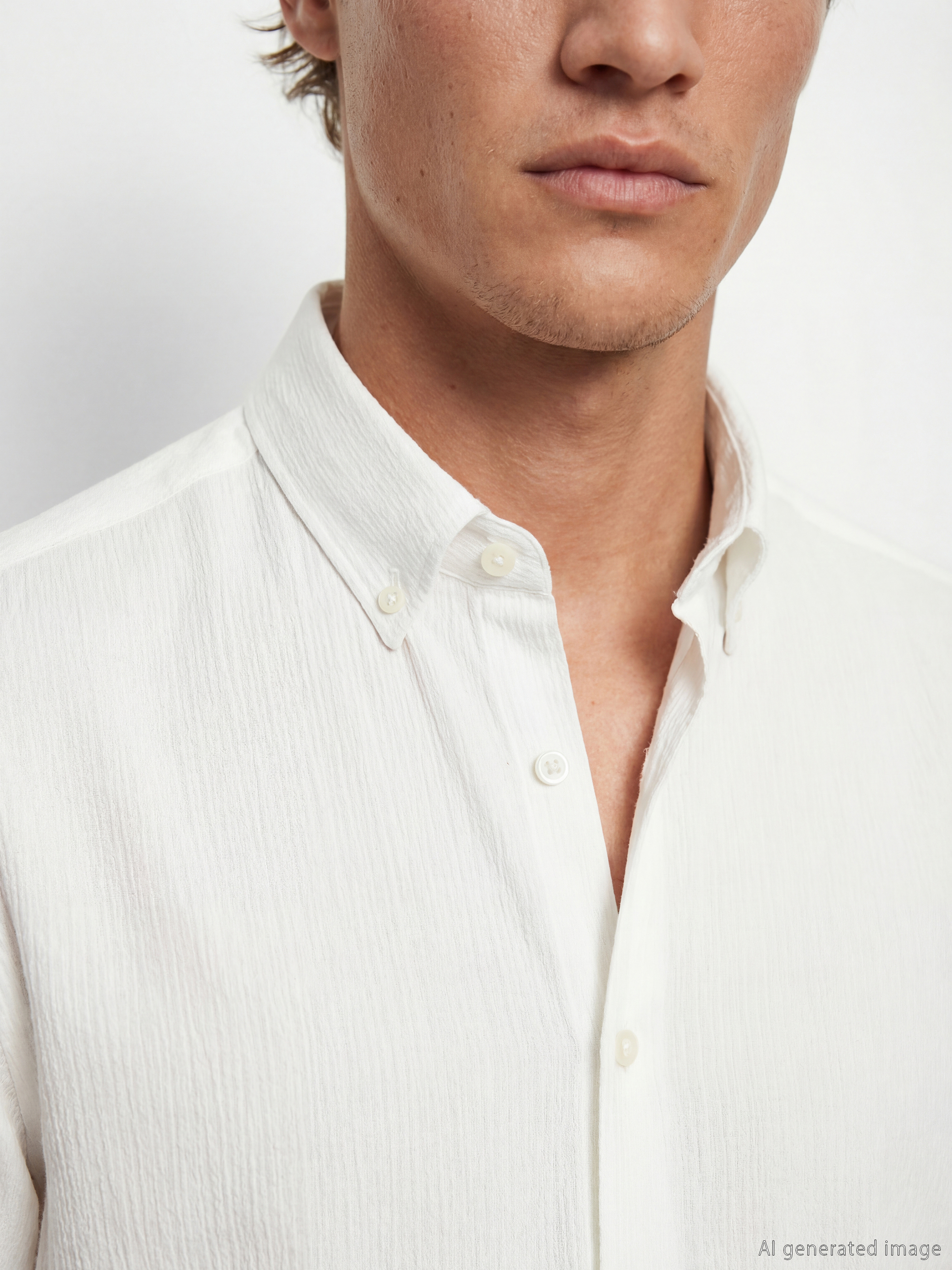 Ekru Regular Fit Erkek Gömlek-2