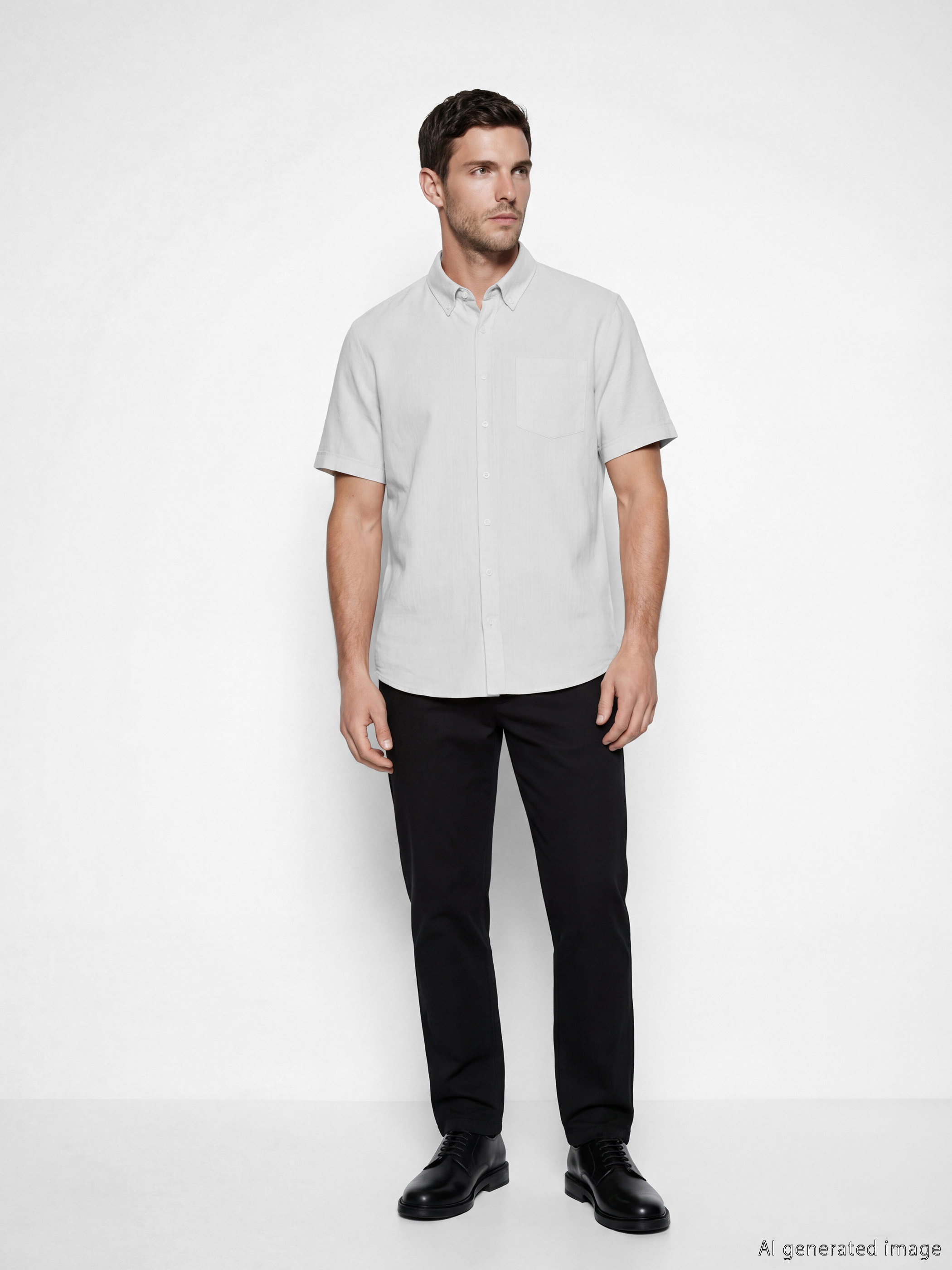 Regular Fit Dobby Men's Shirt-1