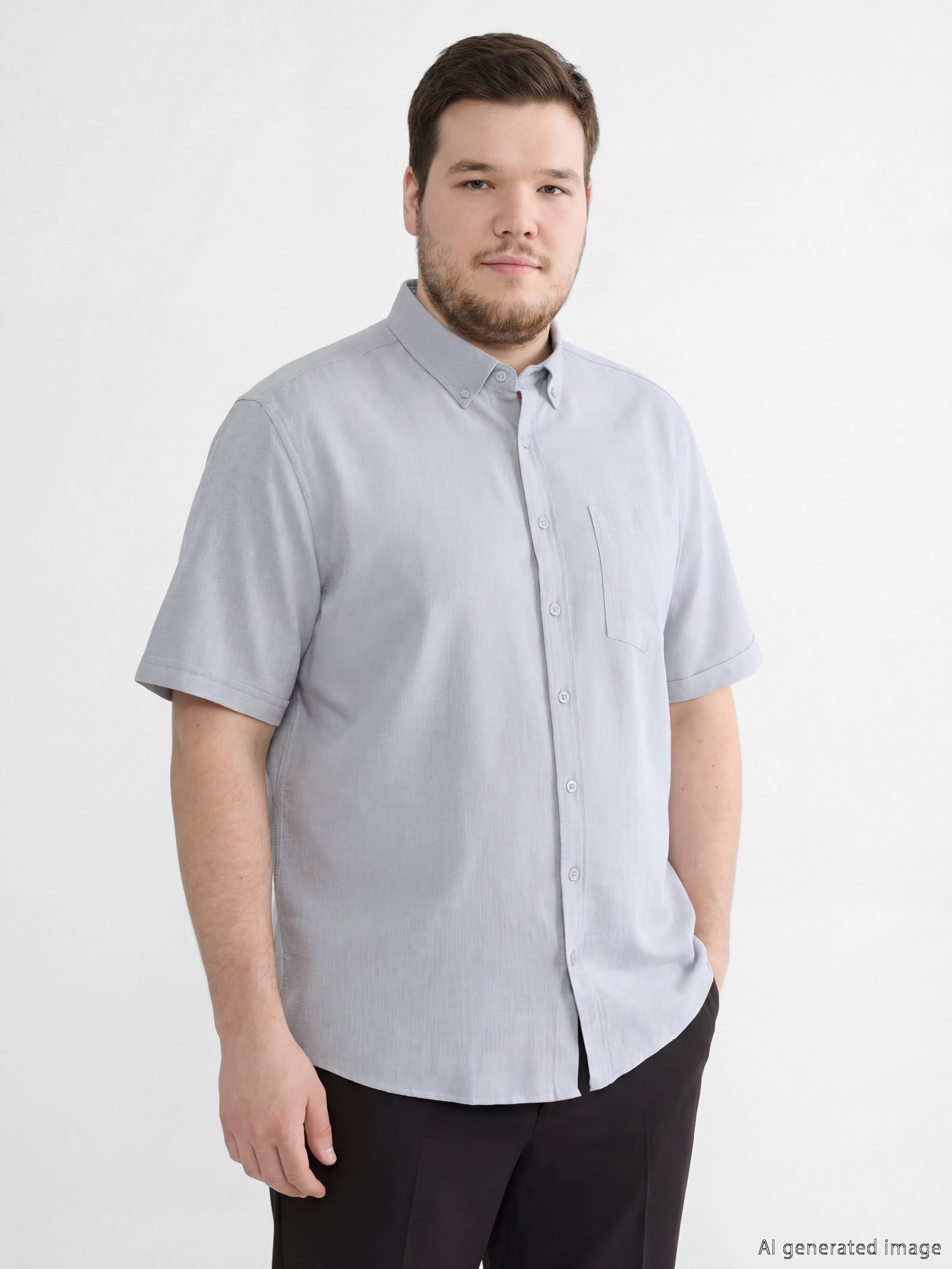 İndigo Regular Fit Armürlü Erkek Gömlek-1