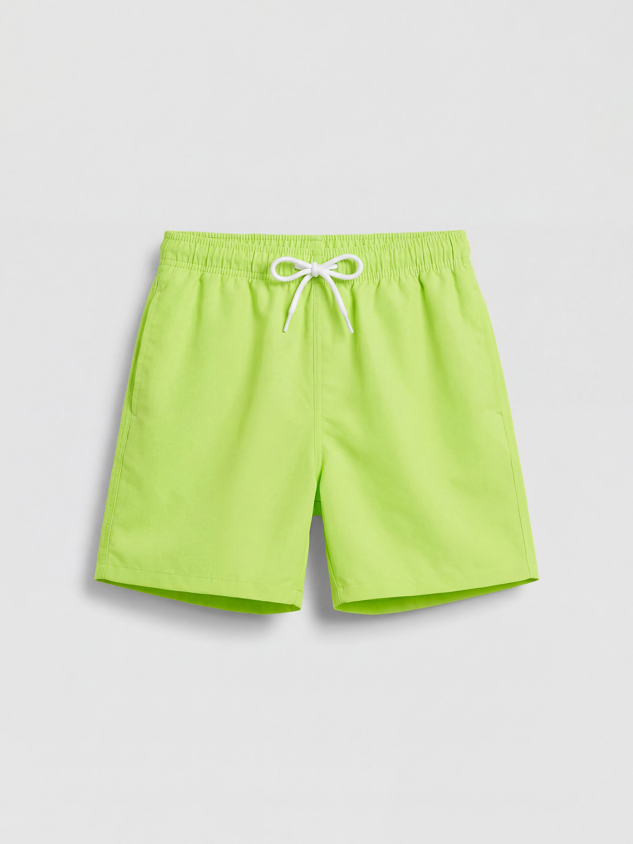 Yeşil Beli Lastikli Erkek Çocuk Deniz Şortu-1