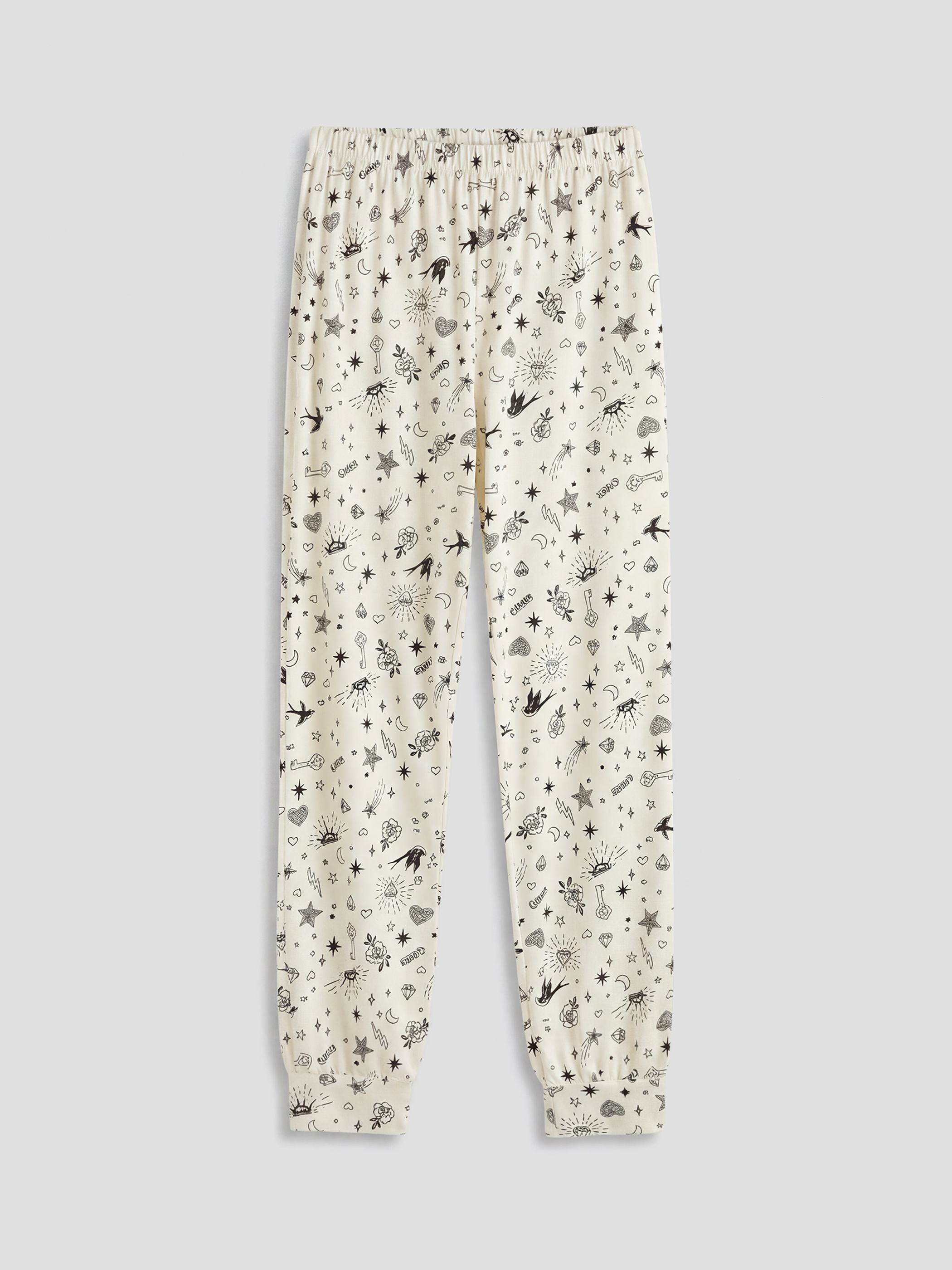 LCW DREAM Beli Lastikli Baskılı Kadın Jogger Pijama Altı