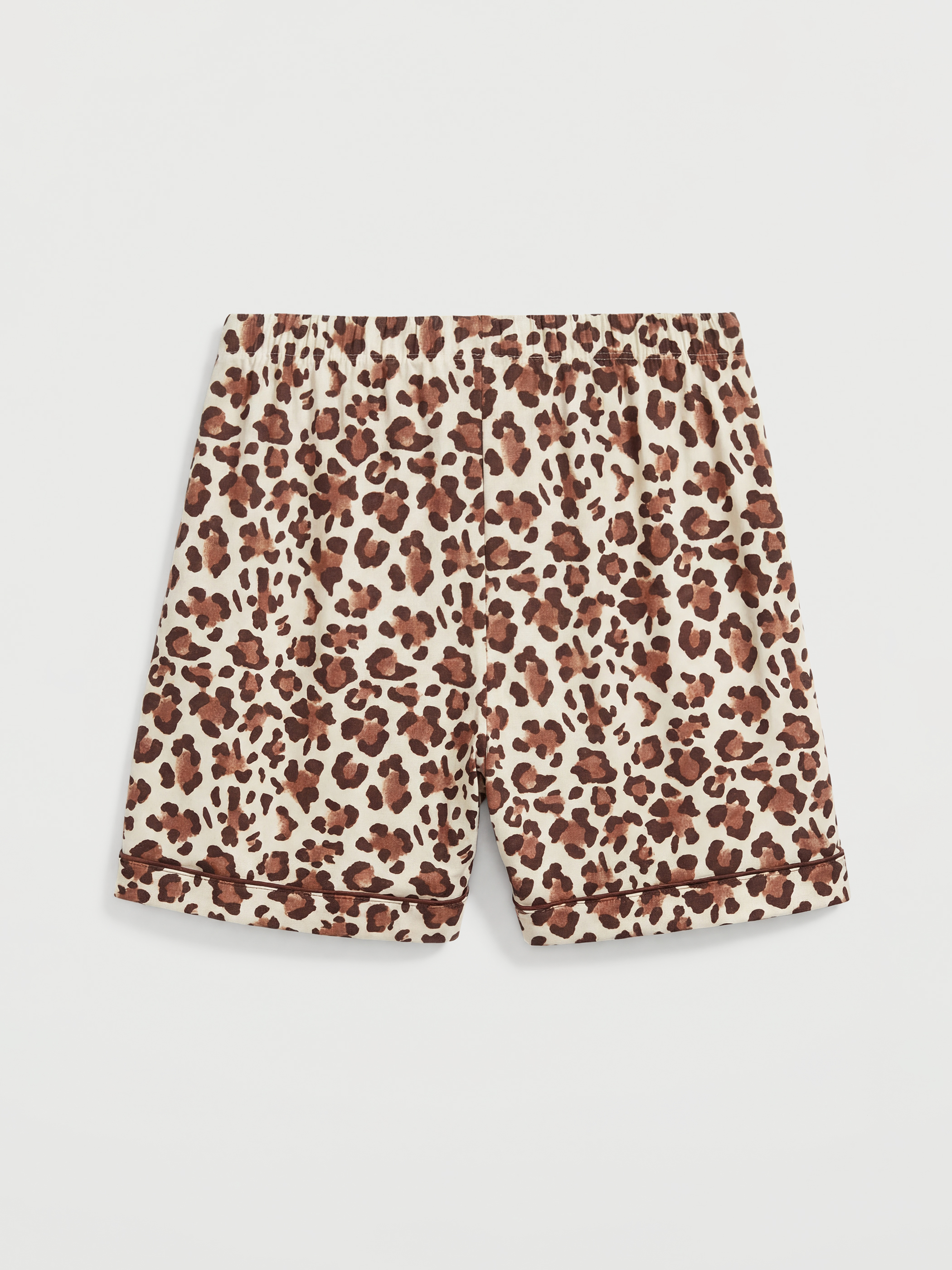 Женский короткий пижамный комплект с леопардовым принтом-4