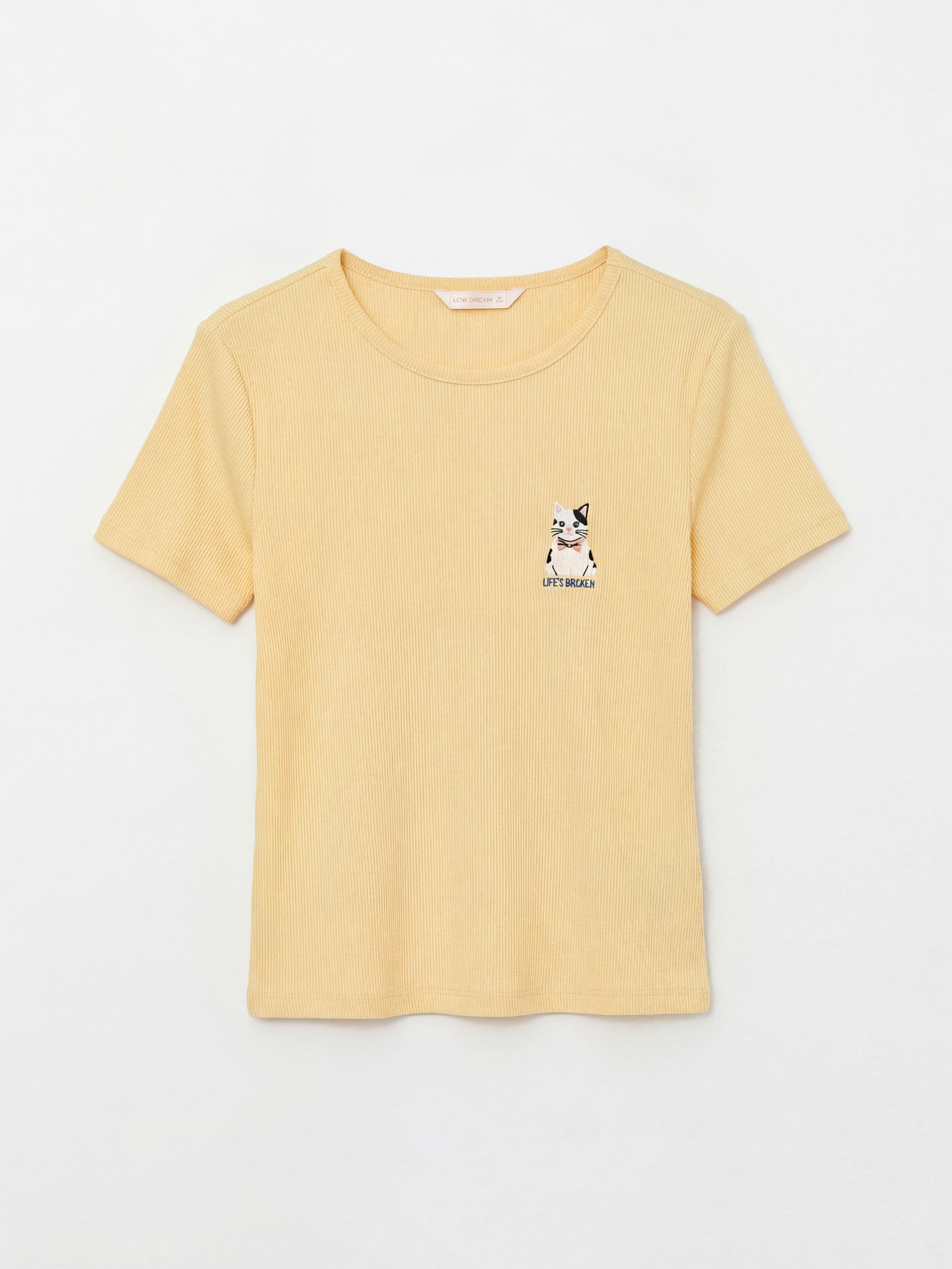 Turuncu Bisiklet Yaka Nakışlı Kadın Şortlu Pijama Takımı-3