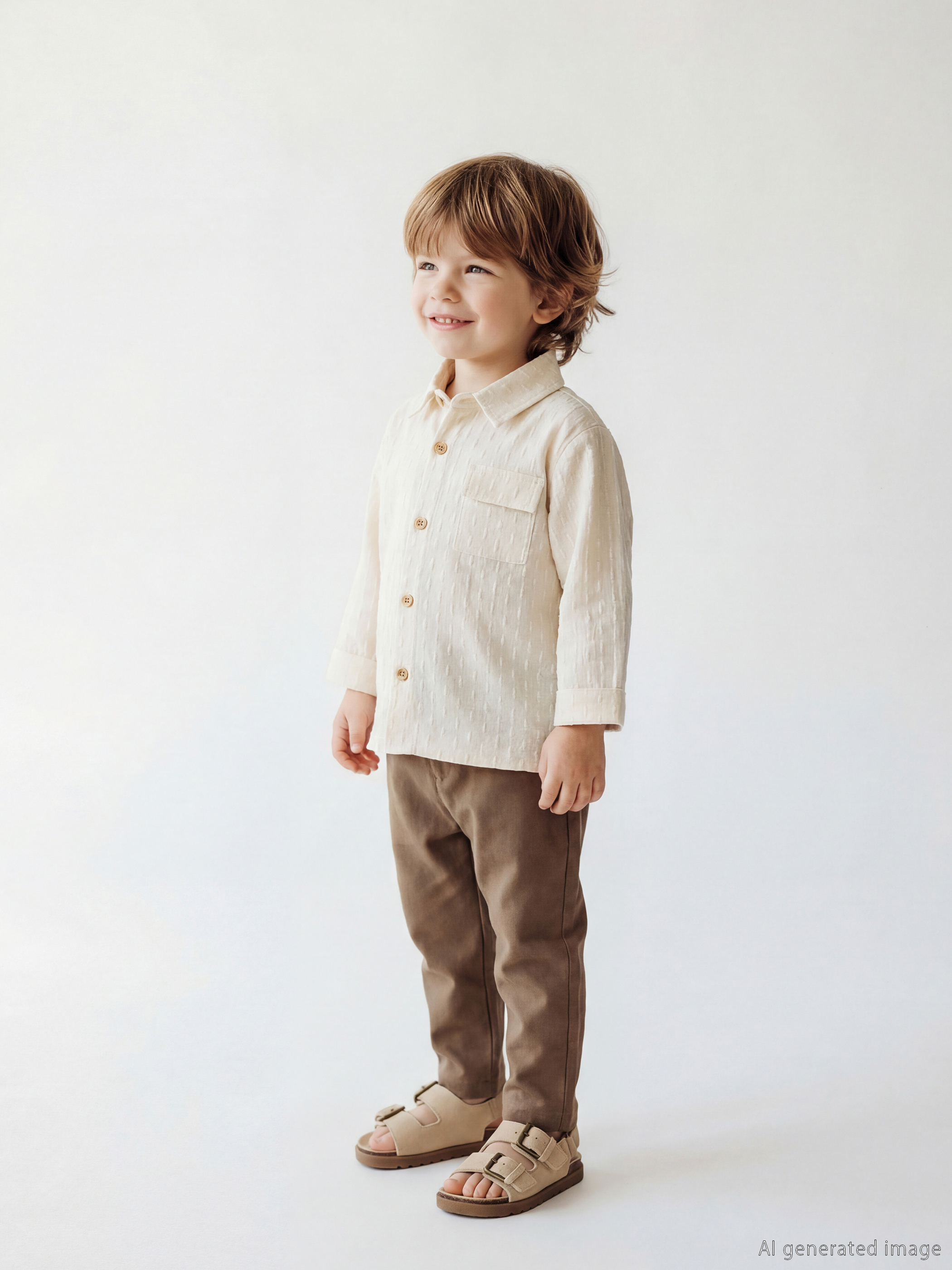 LCW baby Baby Boys' Linen Blend Shirt and Pants