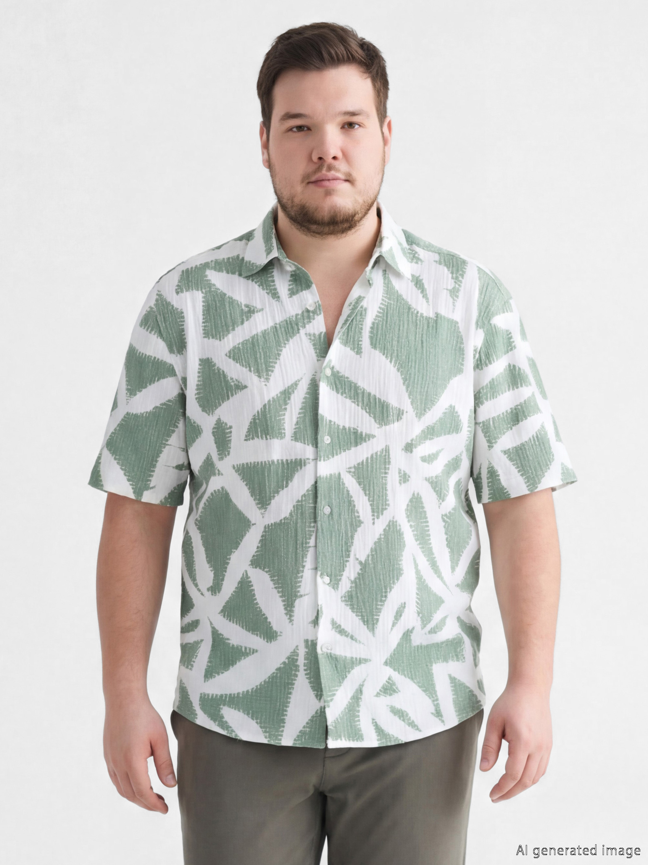 قميص منقوش بملائم عادي-1