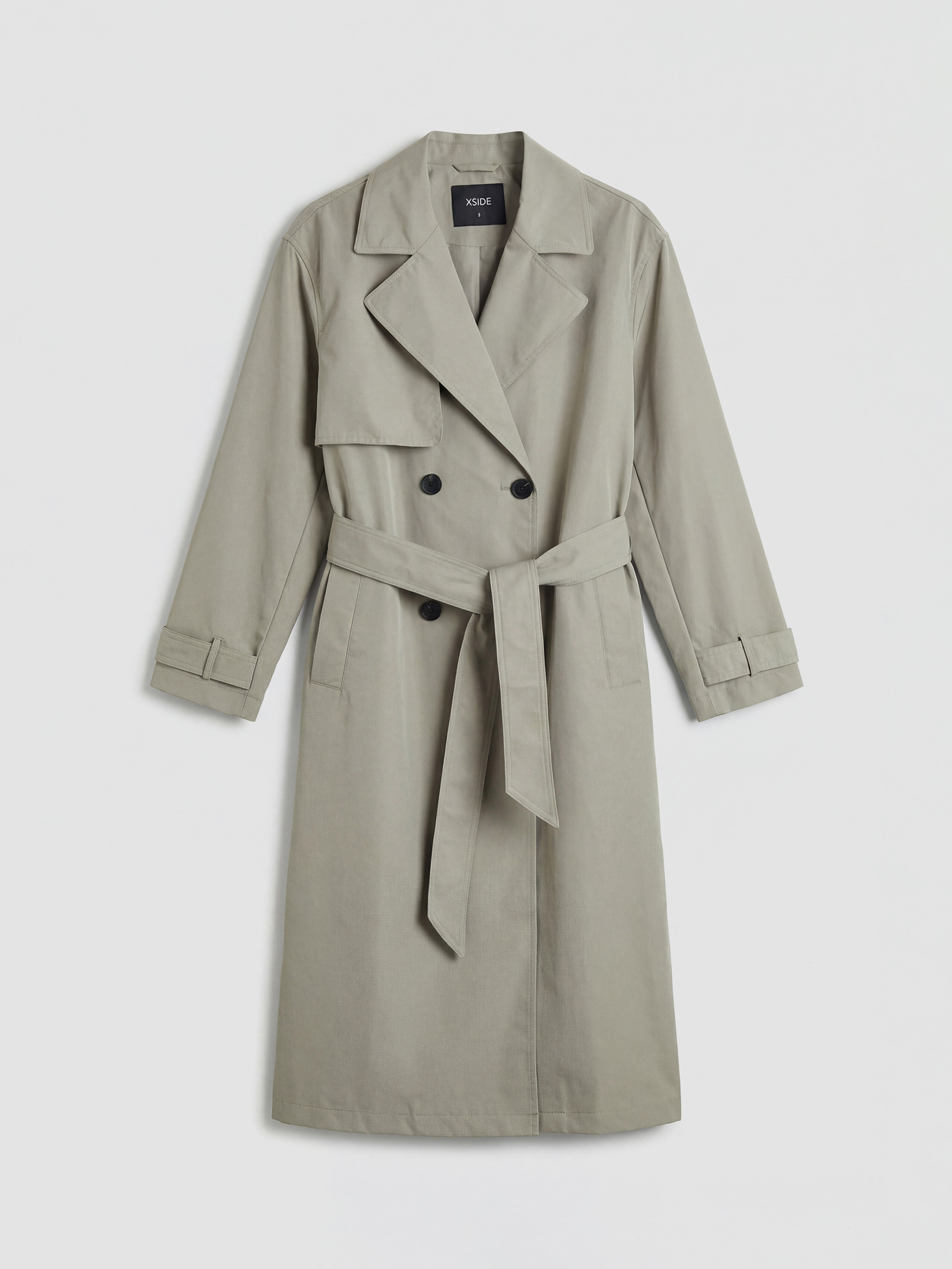XSIDE Kruvaze Yaka Kuşaklı Kadın Trençkot - S6AV81Z8-KEL