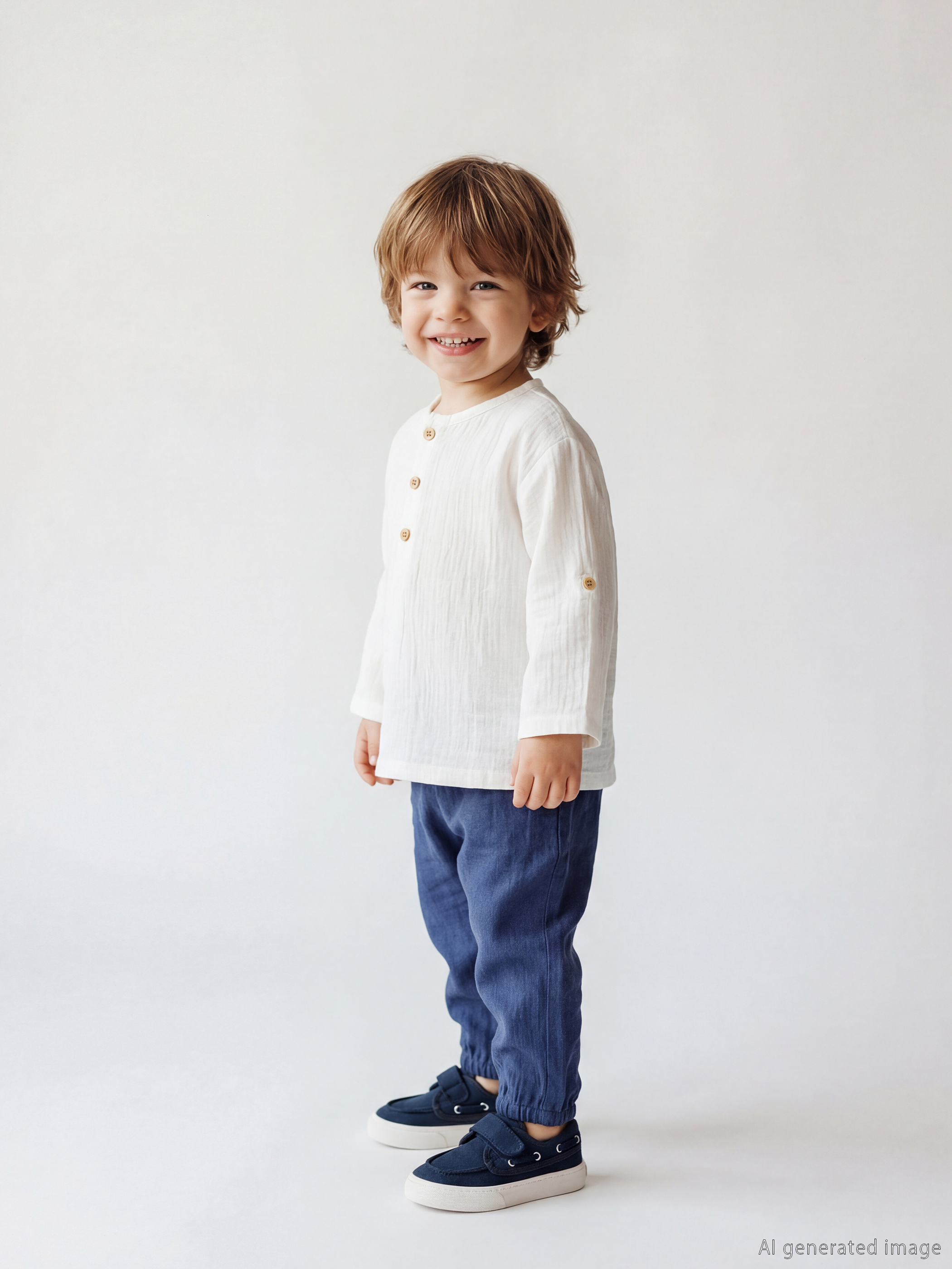 LCW baby Baby Boys' Grandad Collar Shirt and Sweatpants - S6BB70Z1-FDU