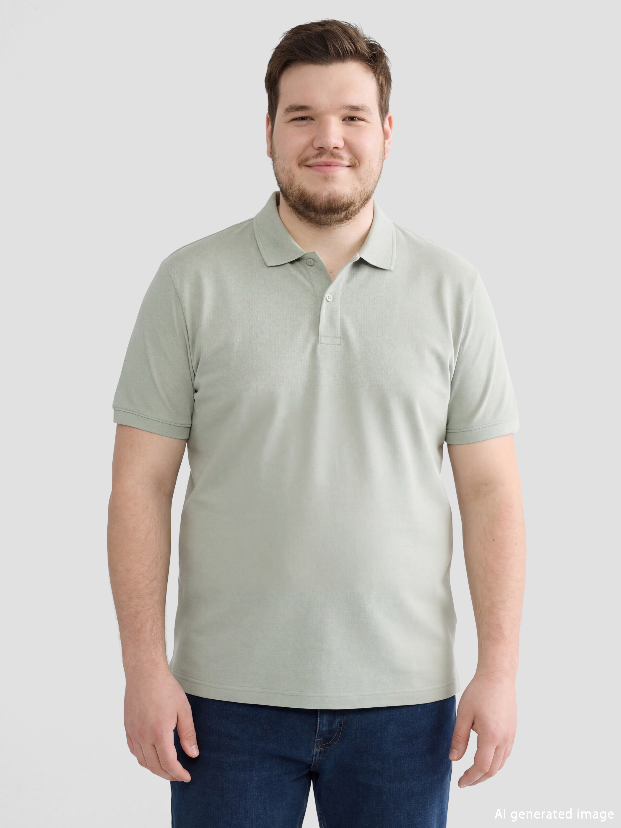 Yeşil Polo Yaka Erkek Tişört-1