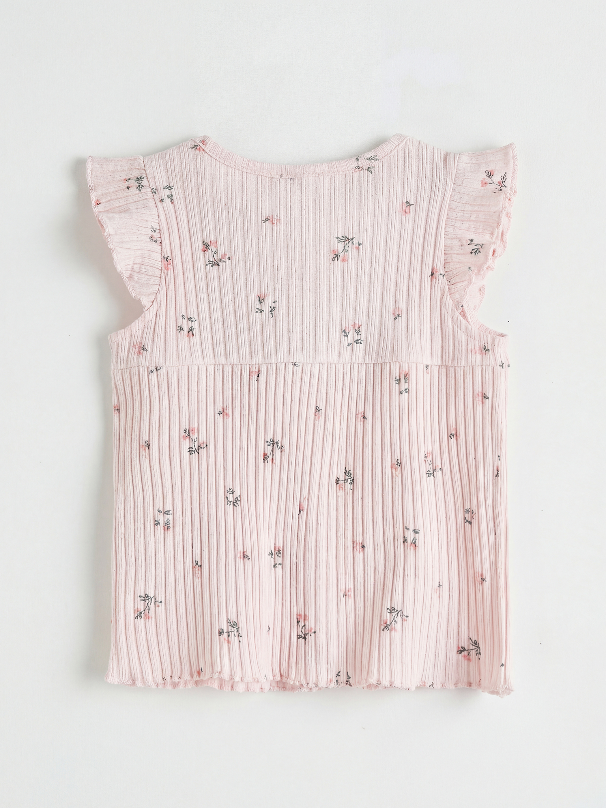 Bisiklet Yaka Fırfırlı Çiçek Desenli Kız Bebek Takım-2