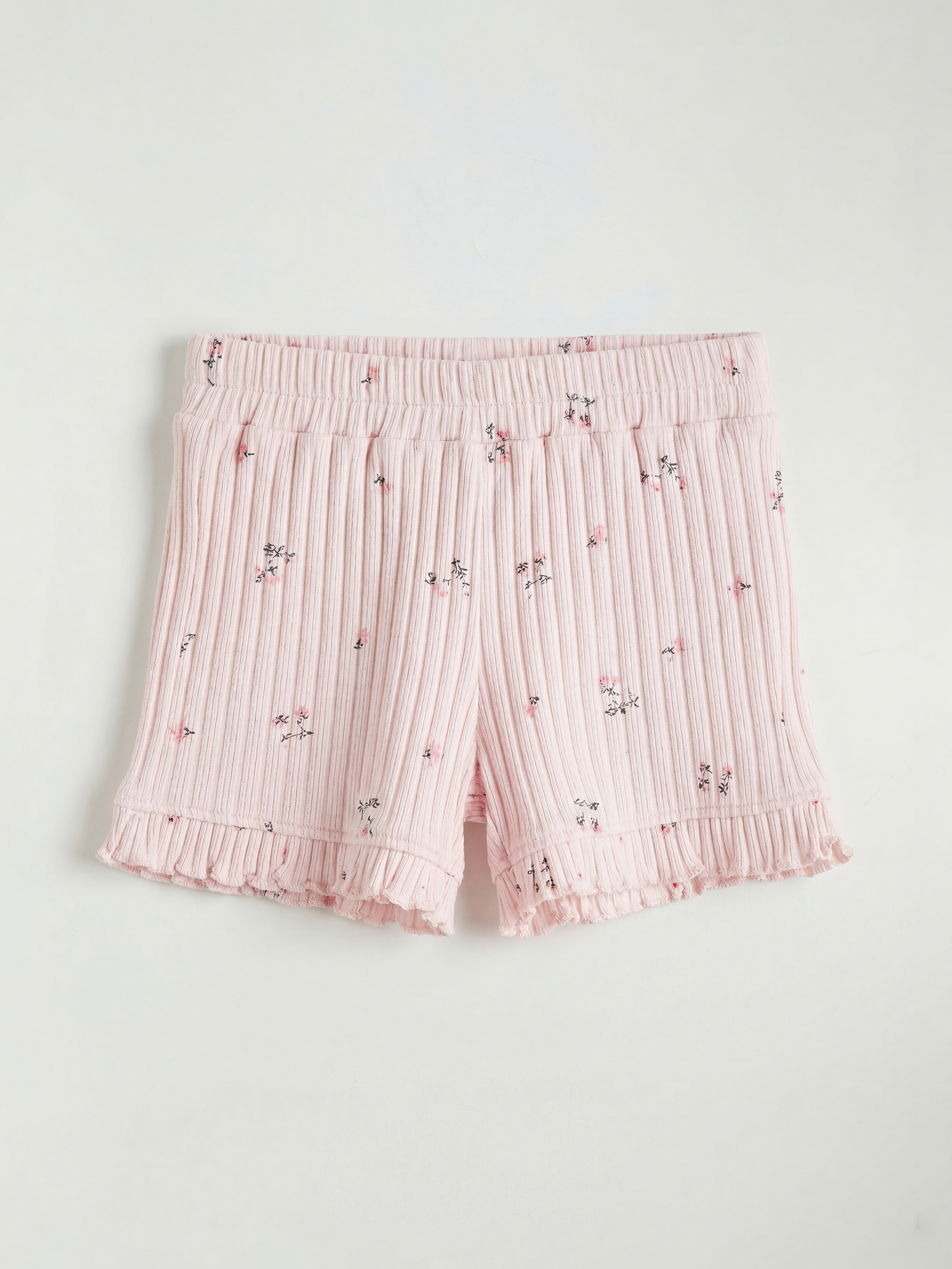 Bisiklet Yaka Fırfırlı Çiçek Desenli Kız Bebek Takım-3