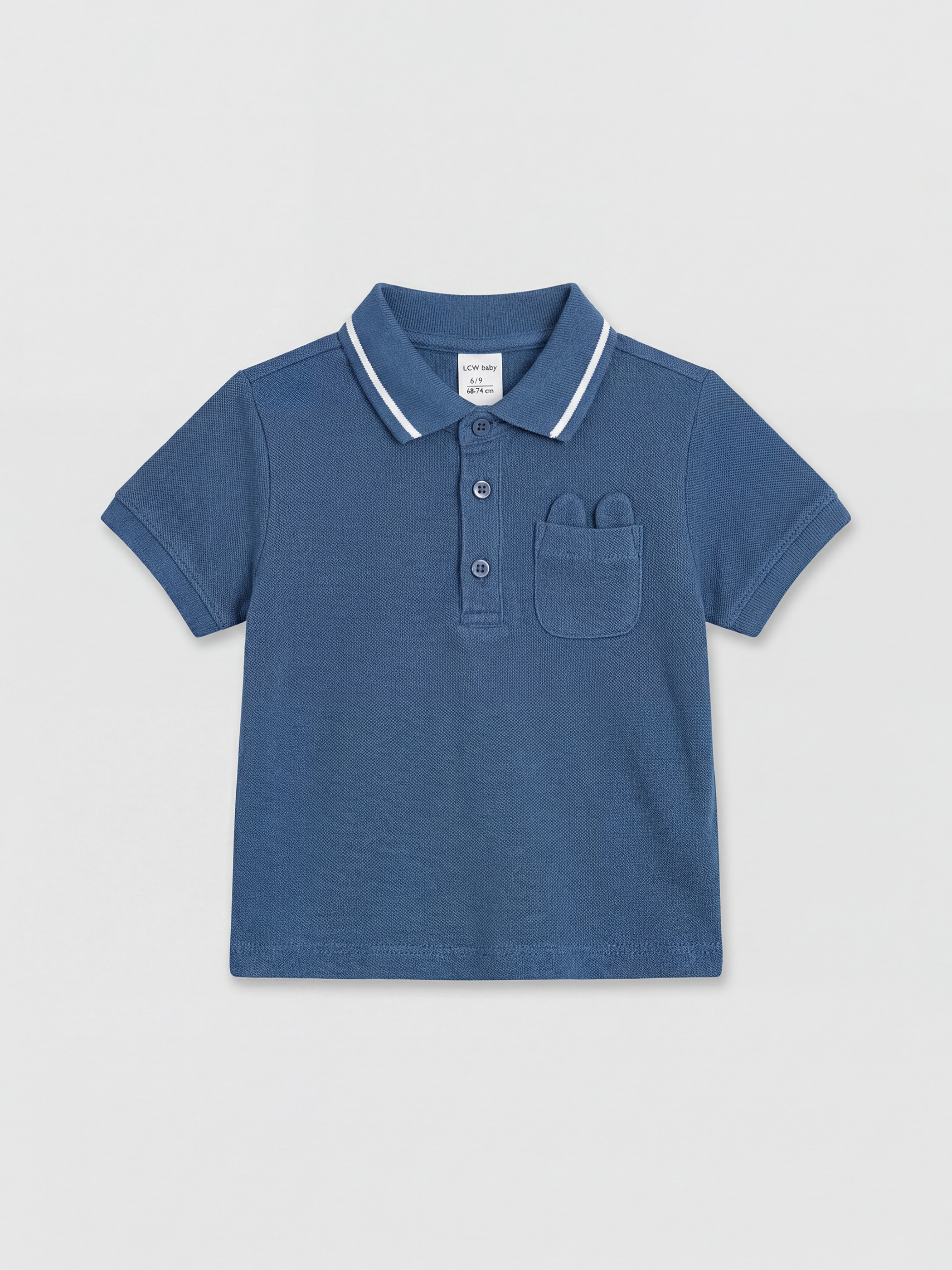 Lacivert Polo Yaka Erkek Bebek Tişört ve Pantolon-1