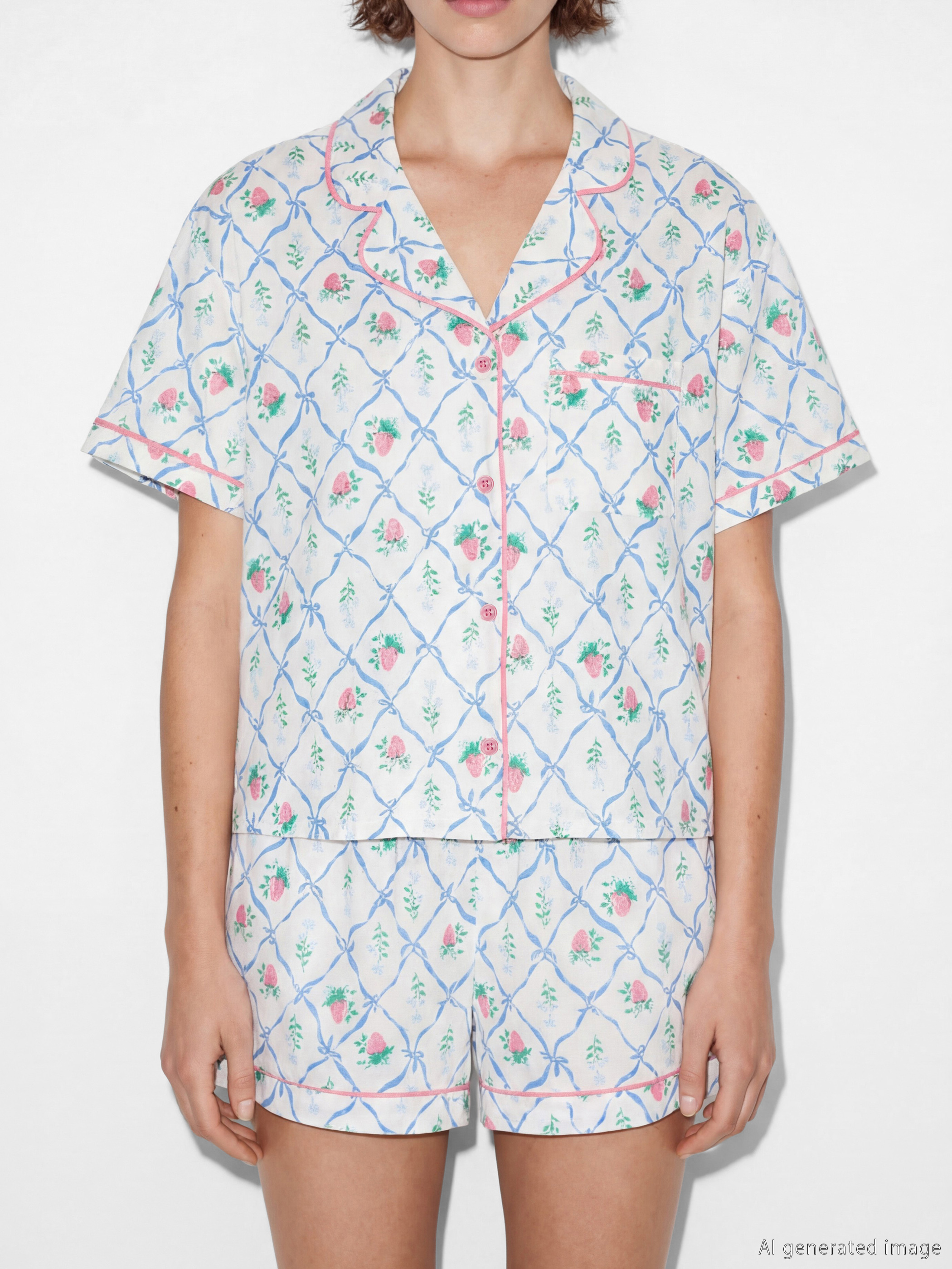 Woman ECRU Shortie Pyjama Set-2