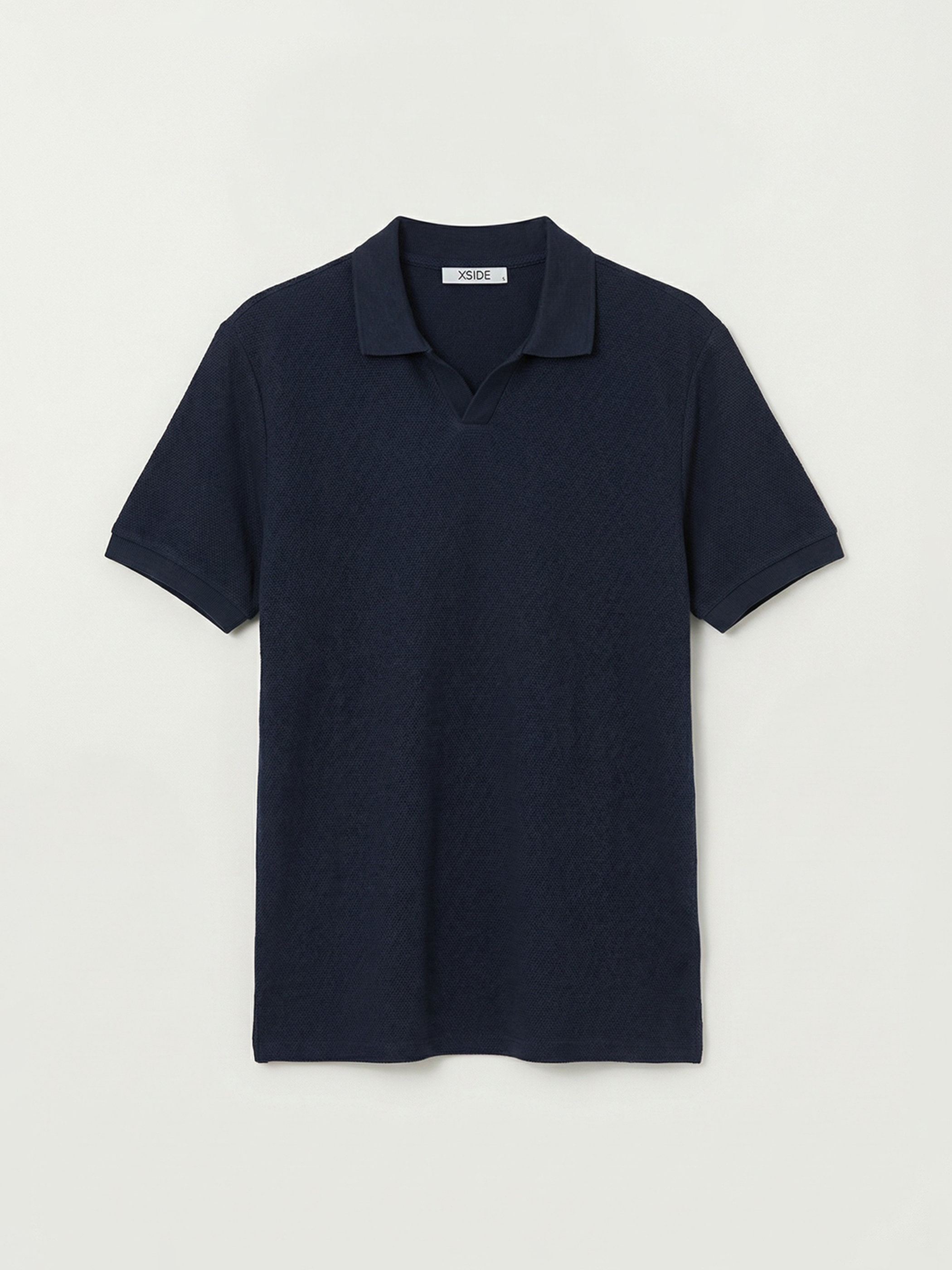 Lacivert Polo Yaka Penye Erkek Tişört-4