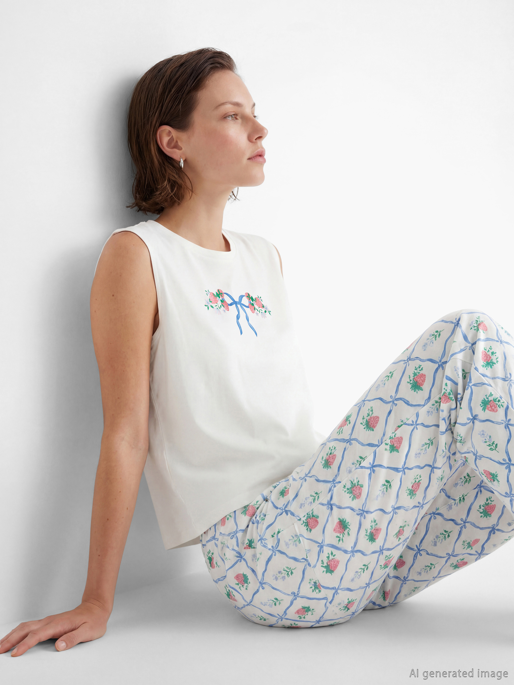 LCW DREAM Bisiklet Yaka Baskılı Kadın Pijama Takımı - S6BO83Z8-LRA