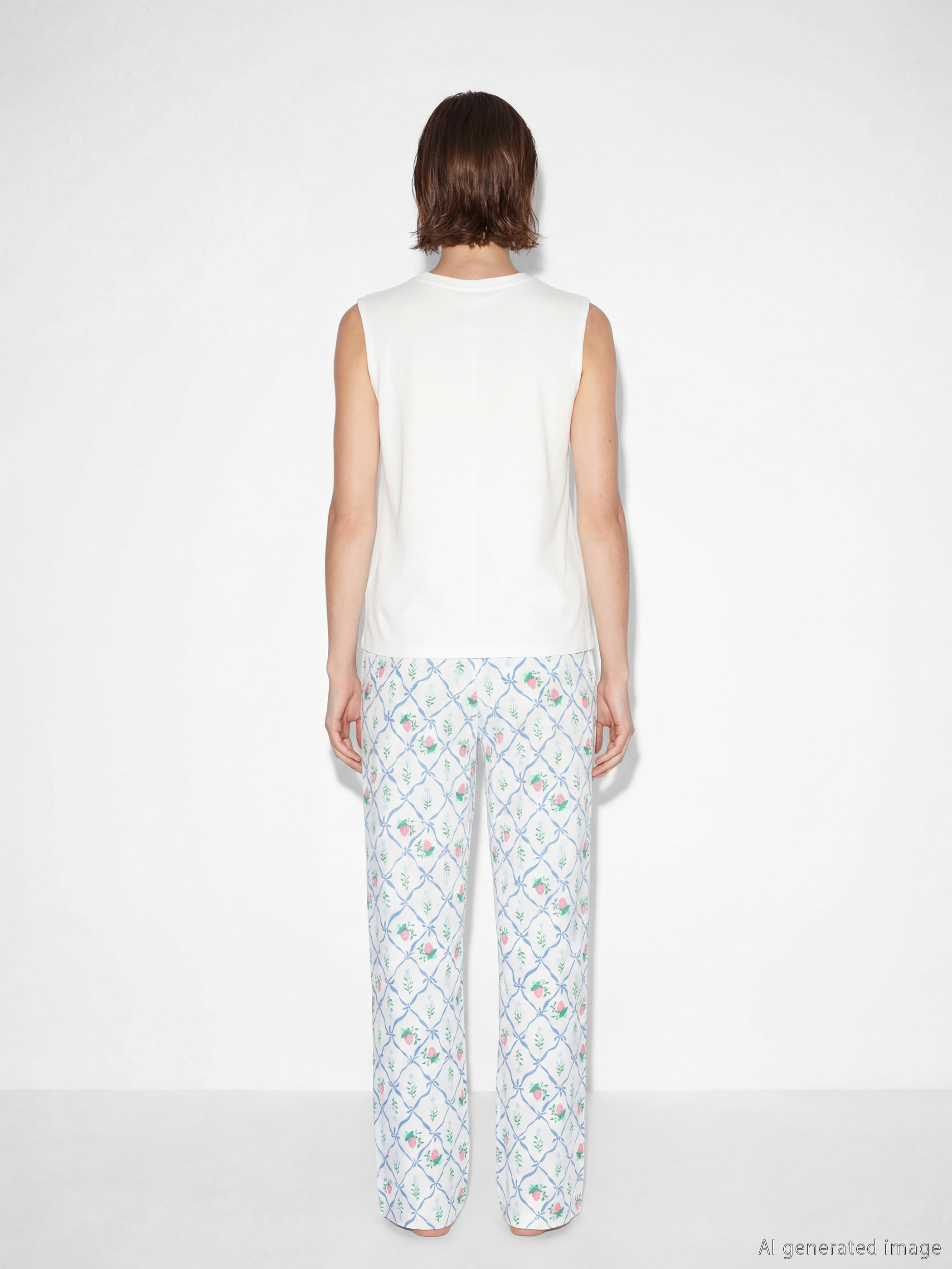 Crew Neck Printed Women's Pajama Set-3