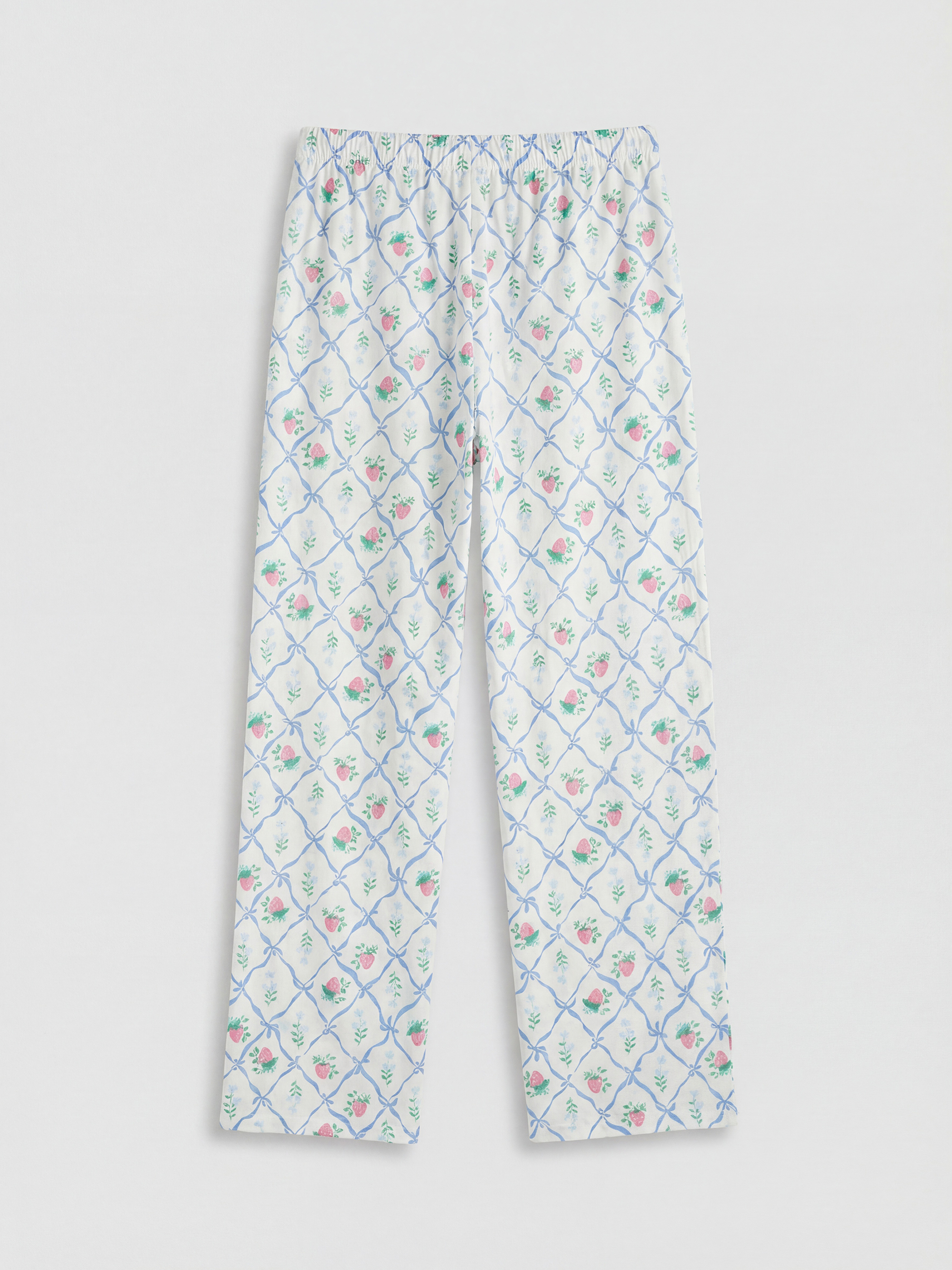 Ekru Bisiklet Yaka Baskılı Kadın Pijama Takımı-4